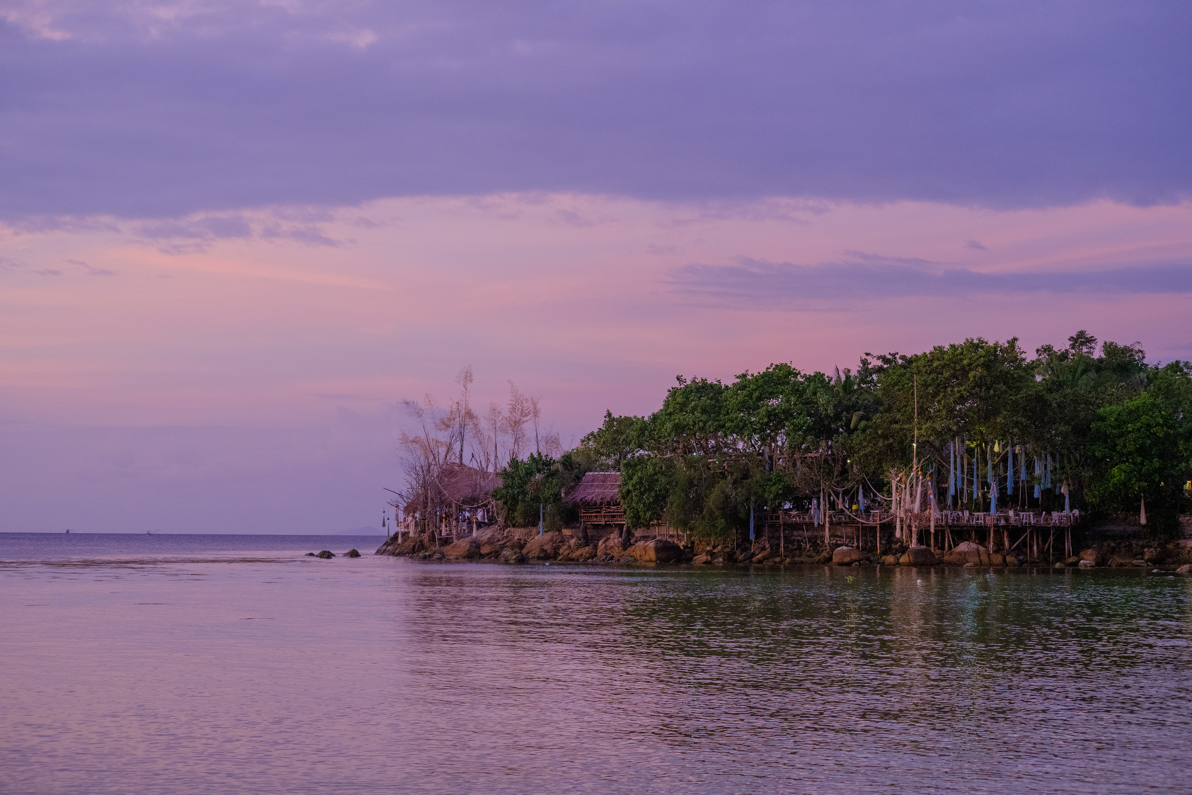 coucher du soleil sur Secret Beach