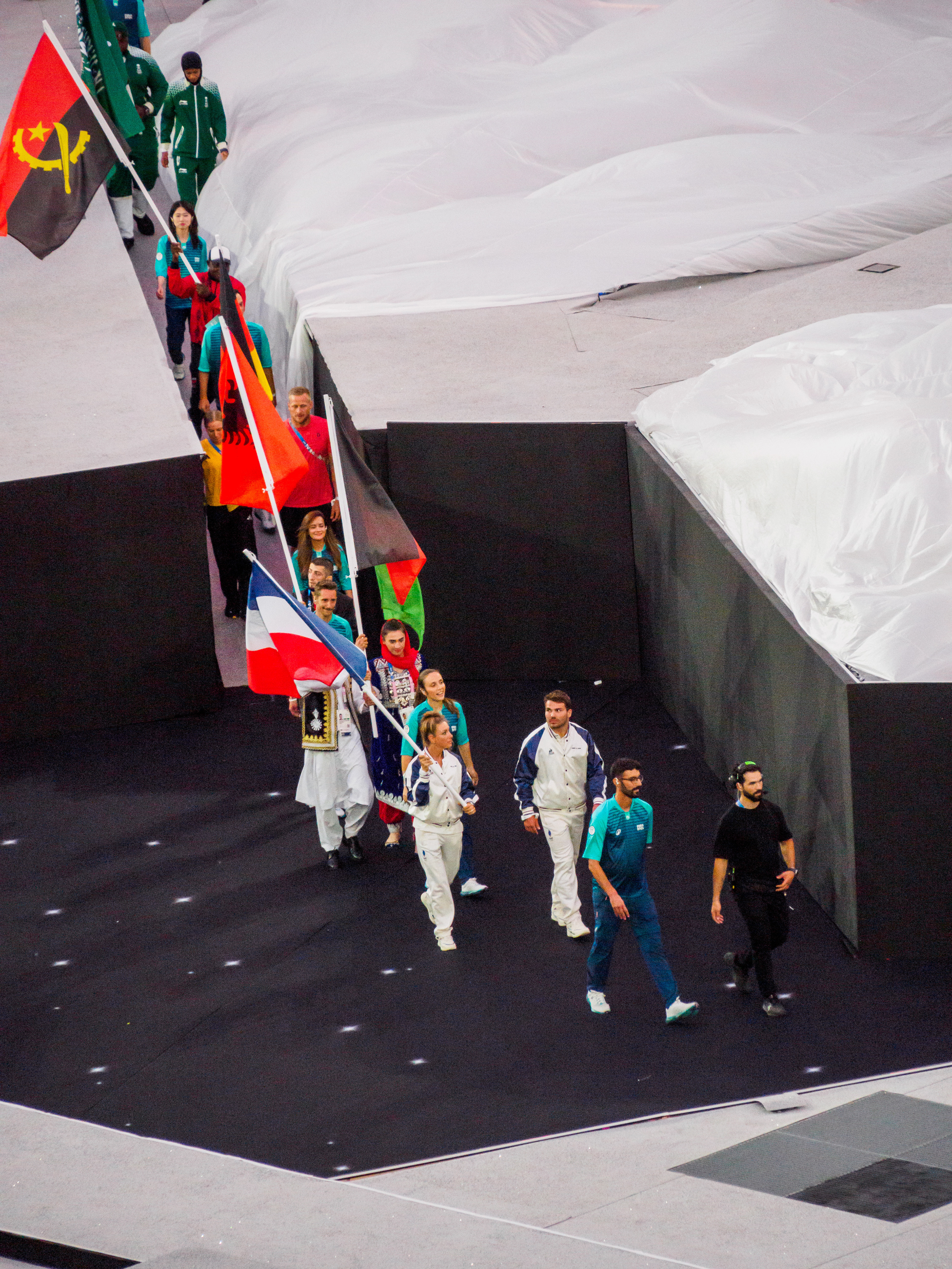 Défilé des porte drapeaux des délégations