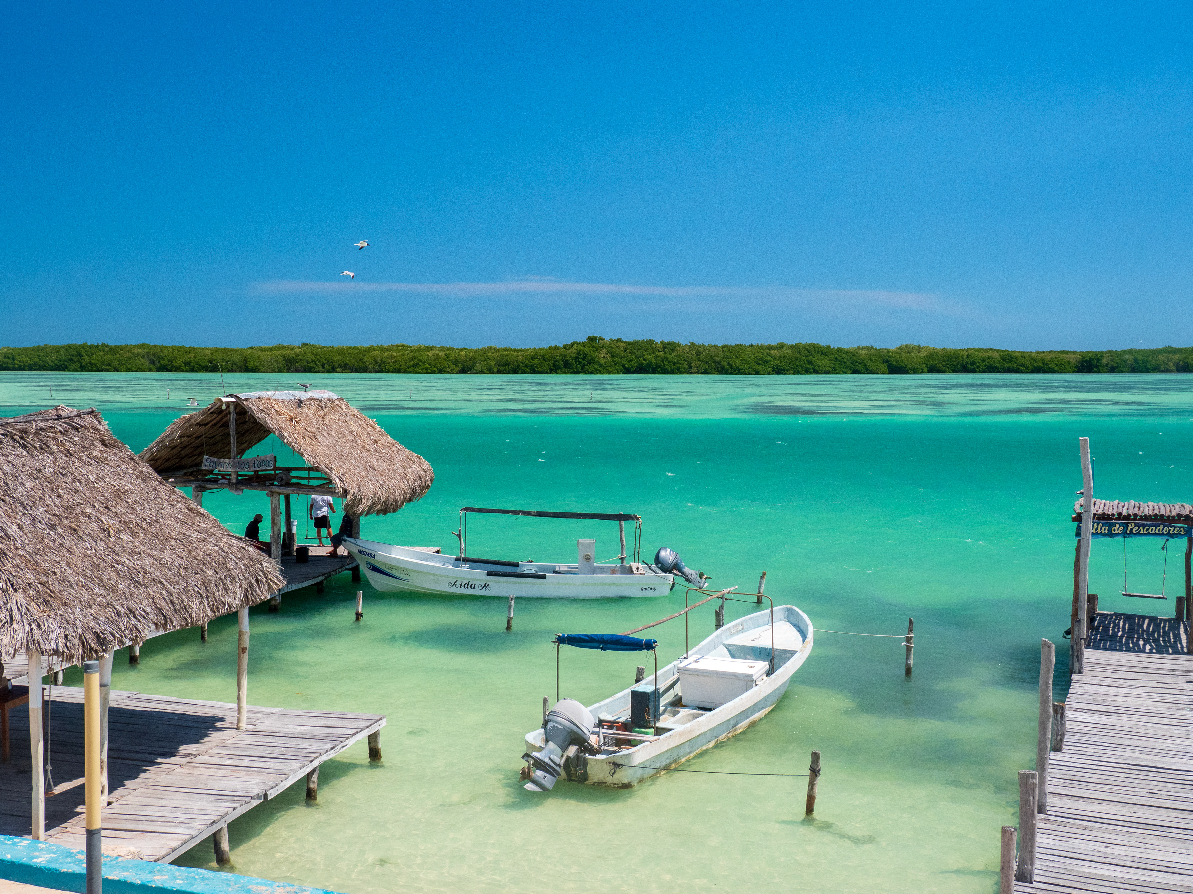 La vue sur la lagune depuis l'hôtel