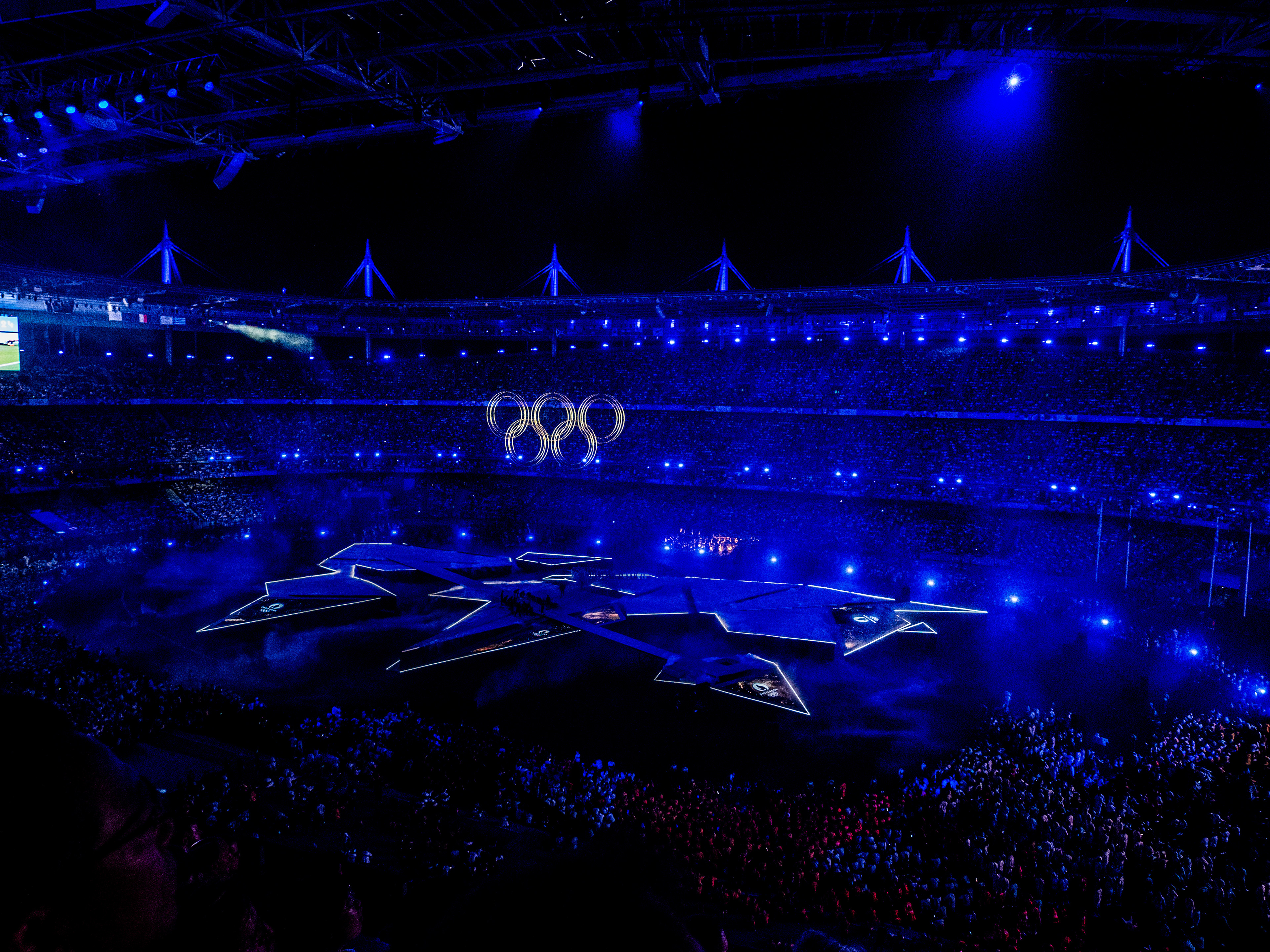 Elevation des anneaux olympiques