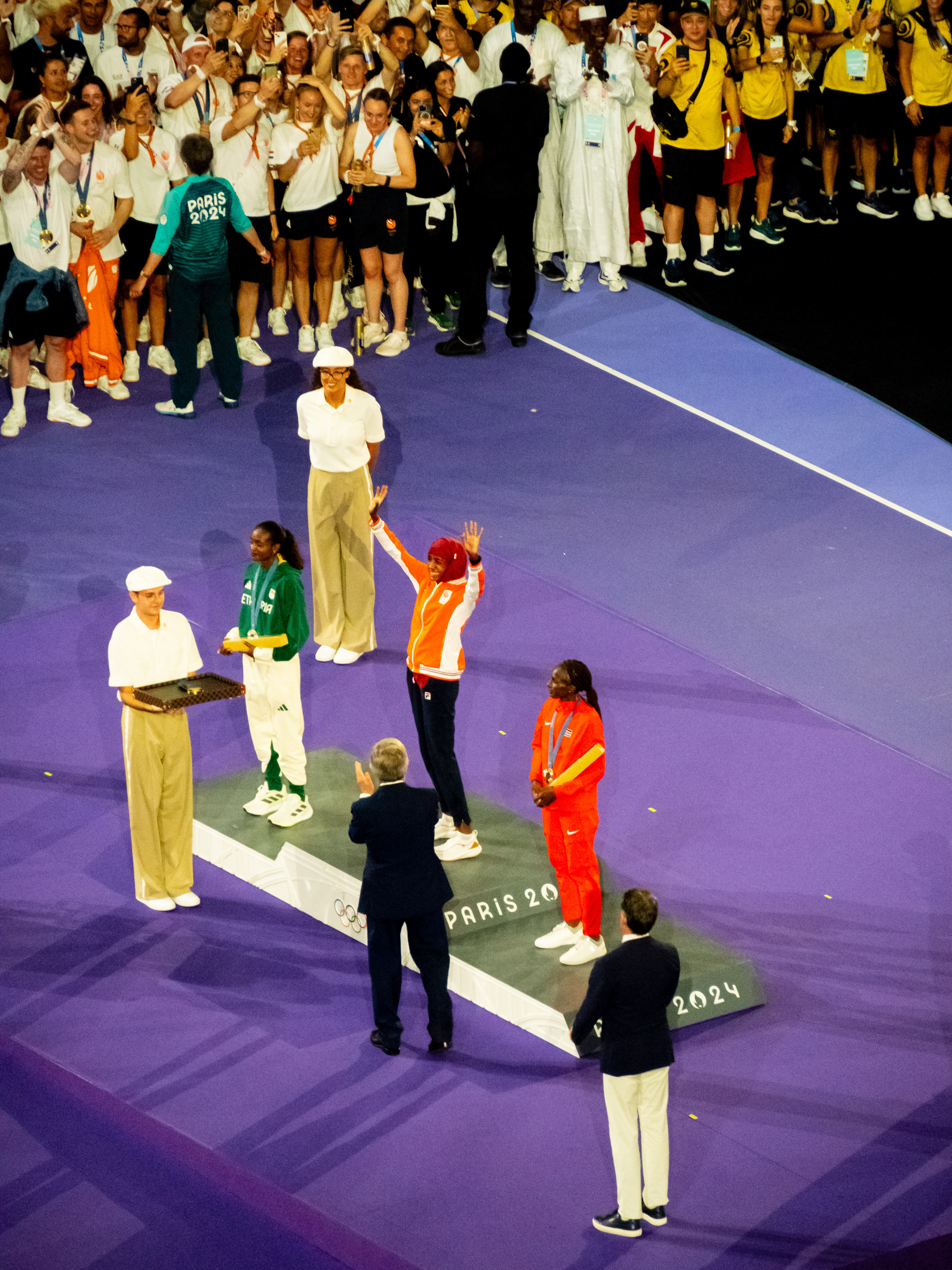 Remise des médailles du Marathon Féminin -Sifan Hassan, Pays Bas, en Or