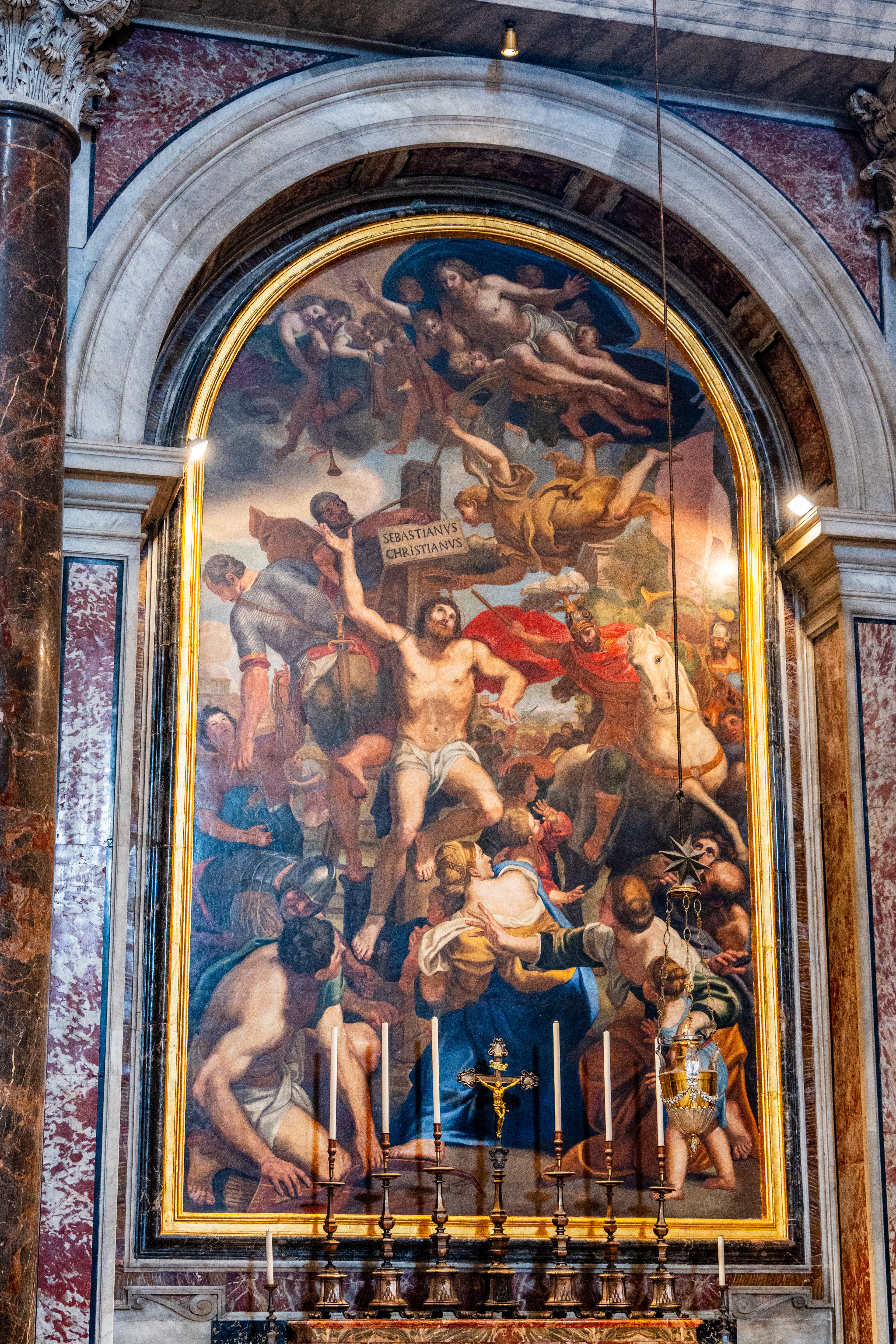 Chapelle Saint Sébastien et sa mosaïque, située au dessus du tombeau de Jean Paul II