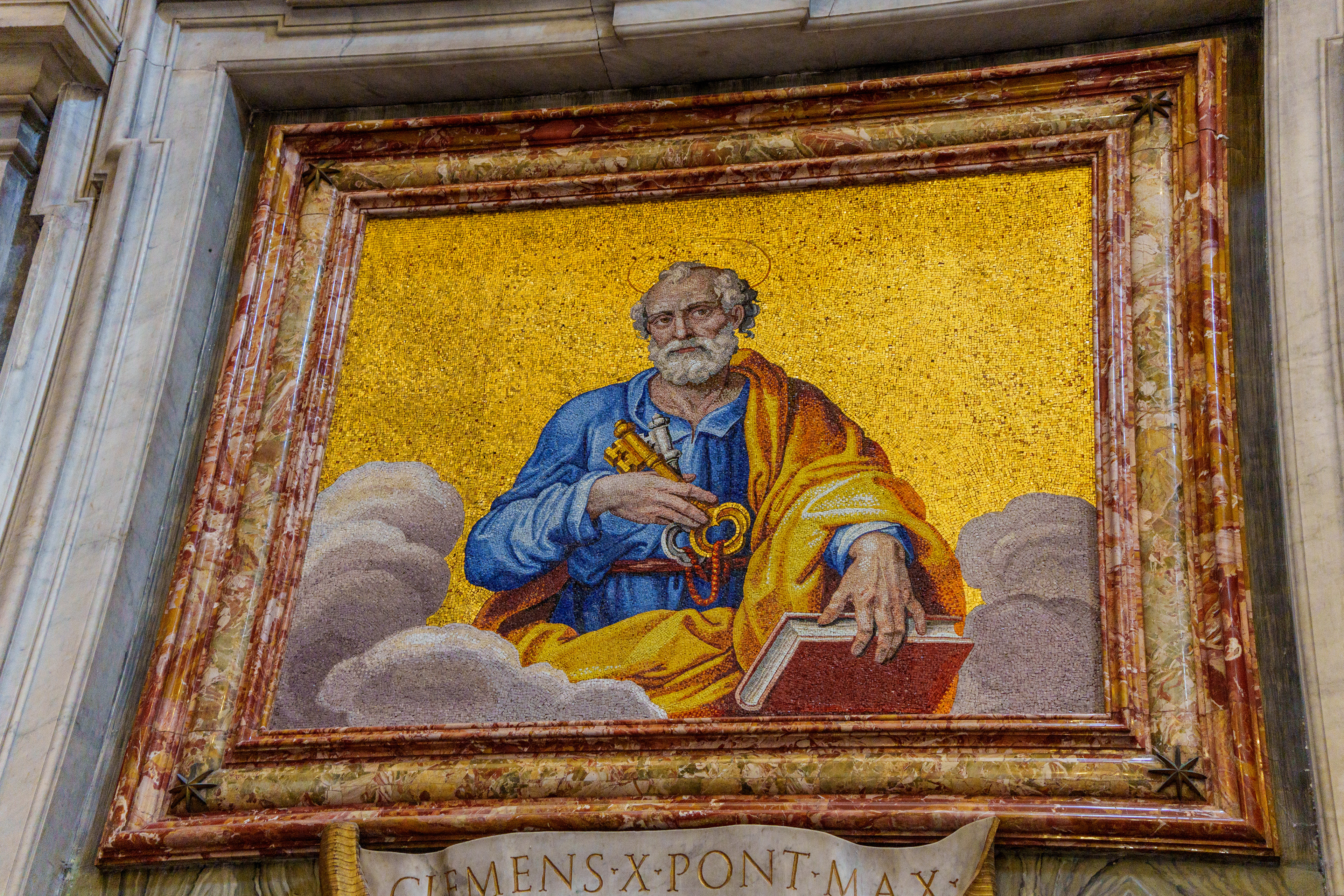 Mosaïque de Saint Pierre tenant les clés du paradis