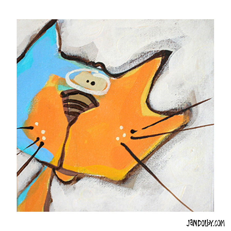 Orange cat 2 by Jan Dolby