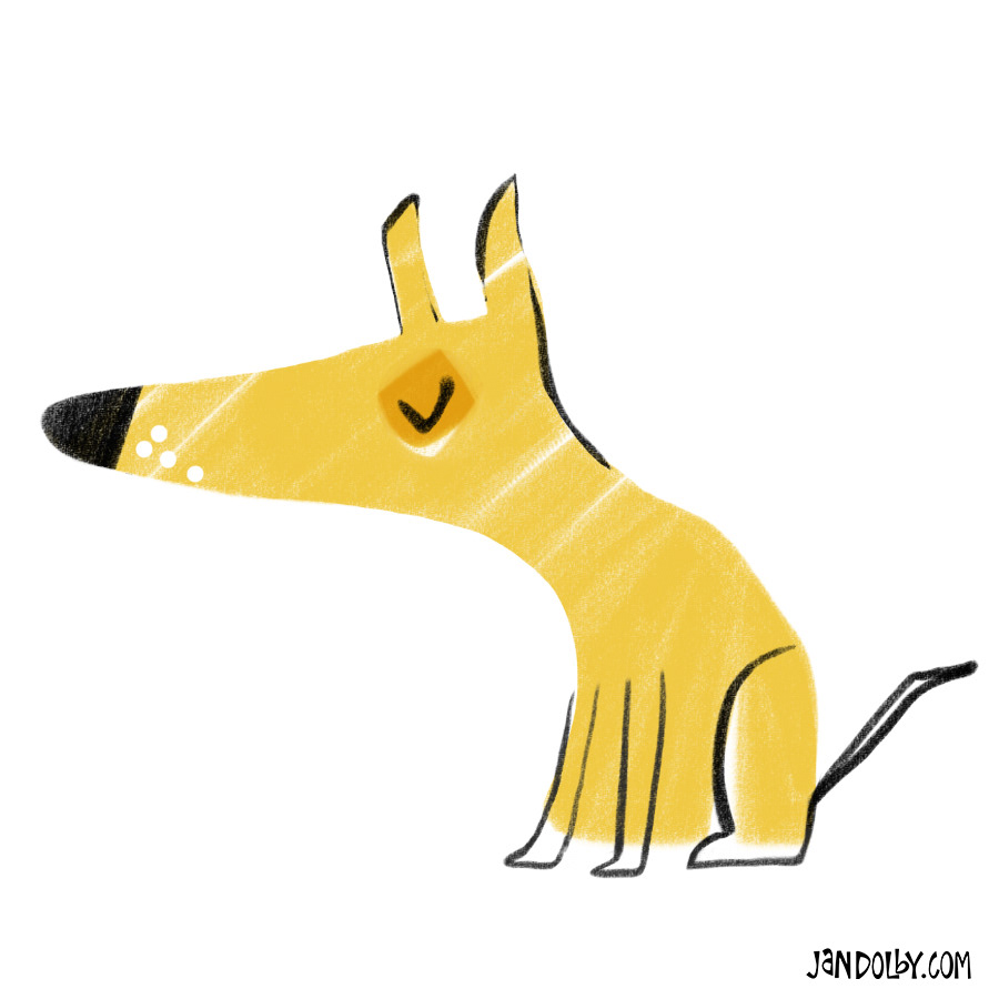 Yellow dog by Jan Dolby