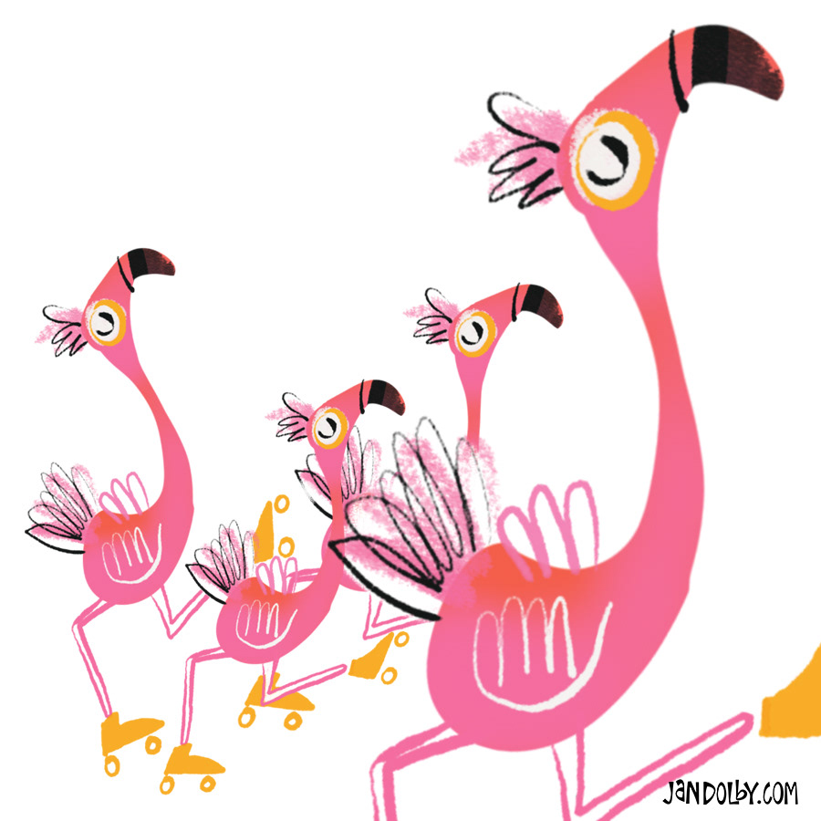 Flamingos by Jan Dolby