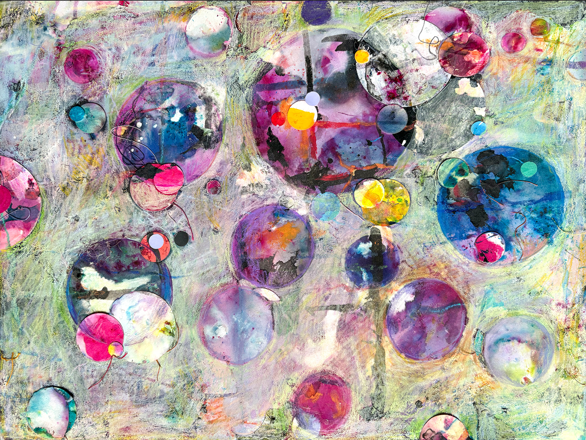 mixed media on paper, 9 x 12 in, 2025