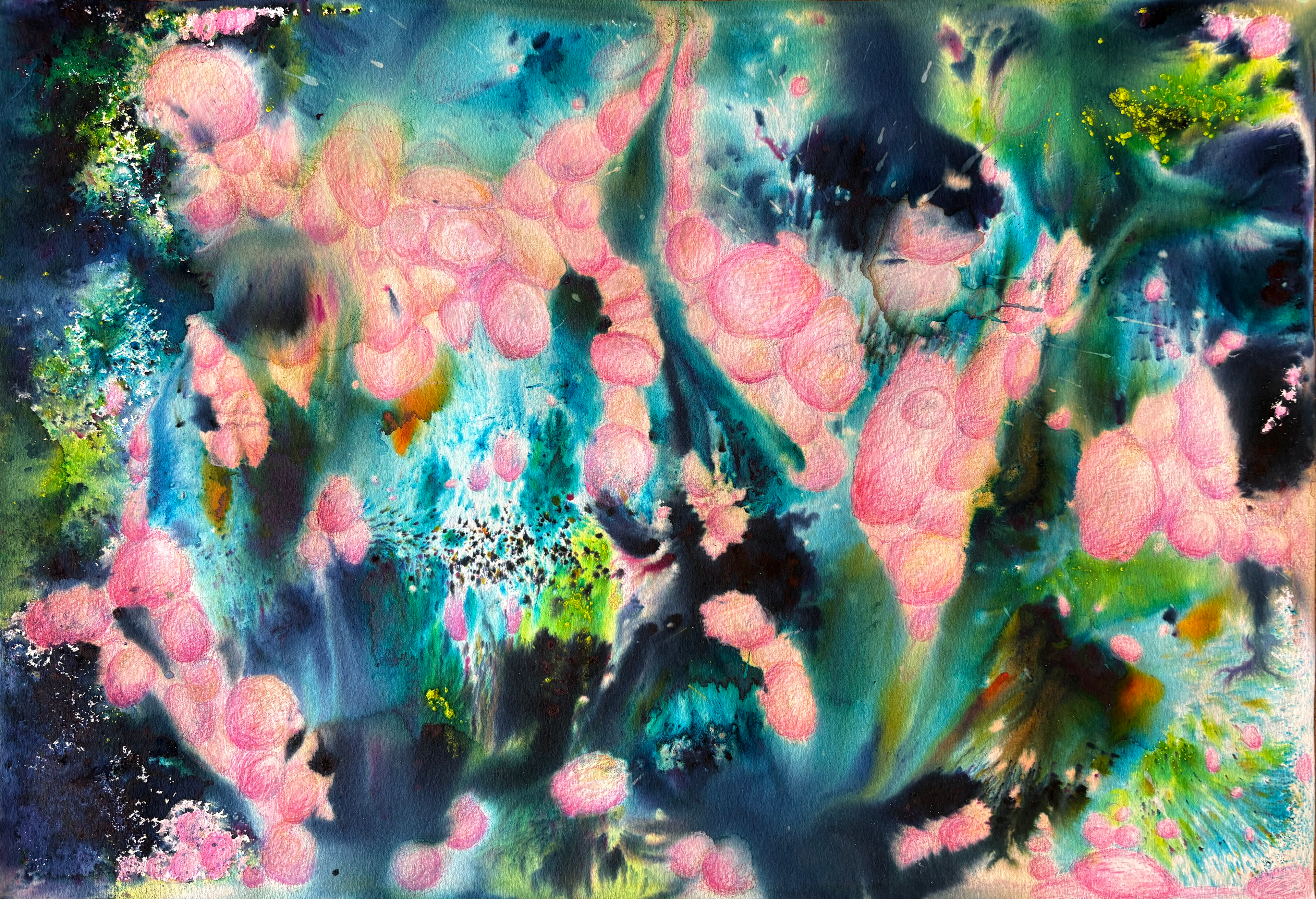 colored pencil, fiber reactive dye, 11x14 in, 2025