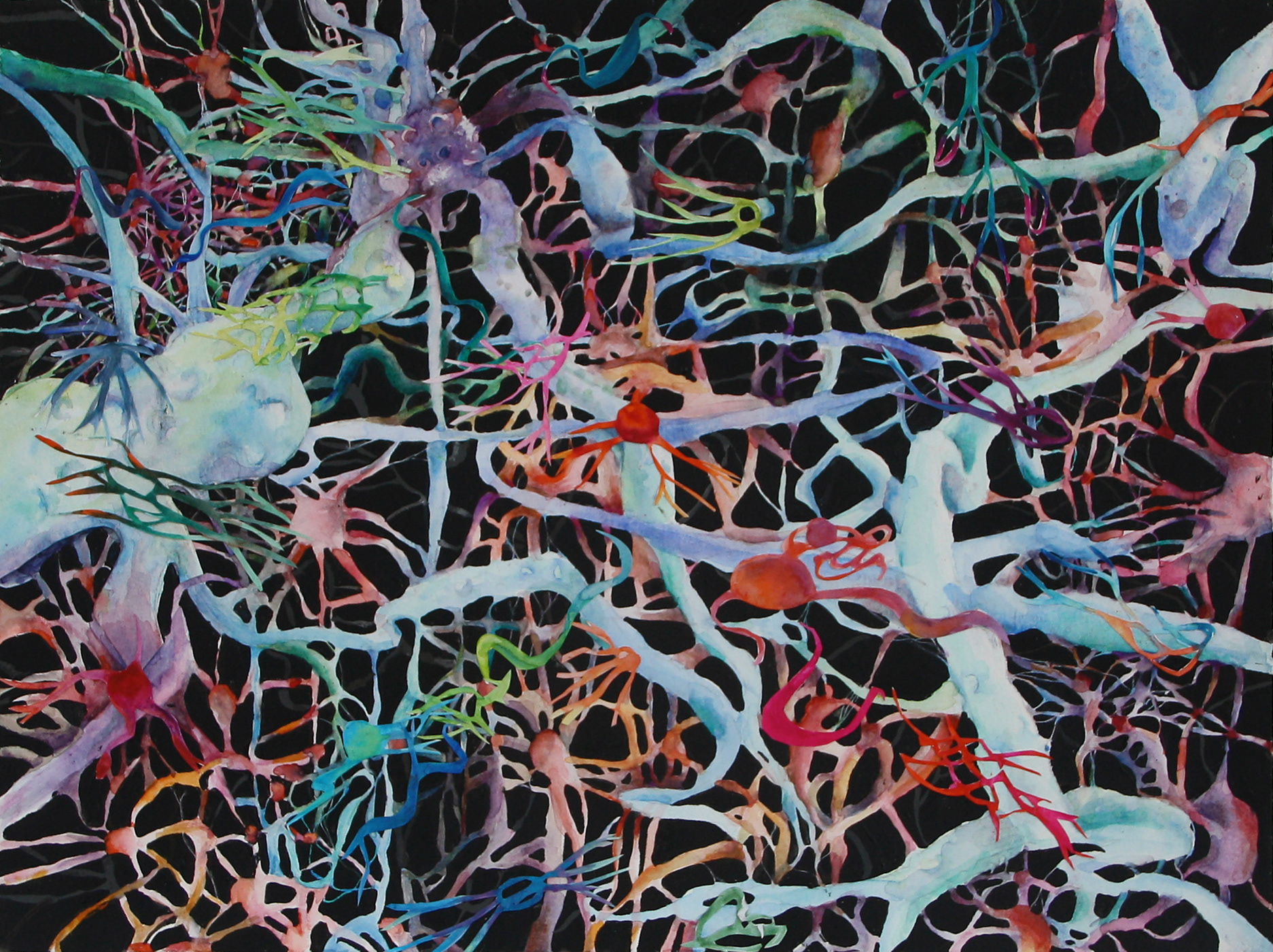 Great-rooted Blossomer, 15 x 20, watercolor, flasche, acrylic, ink 2005