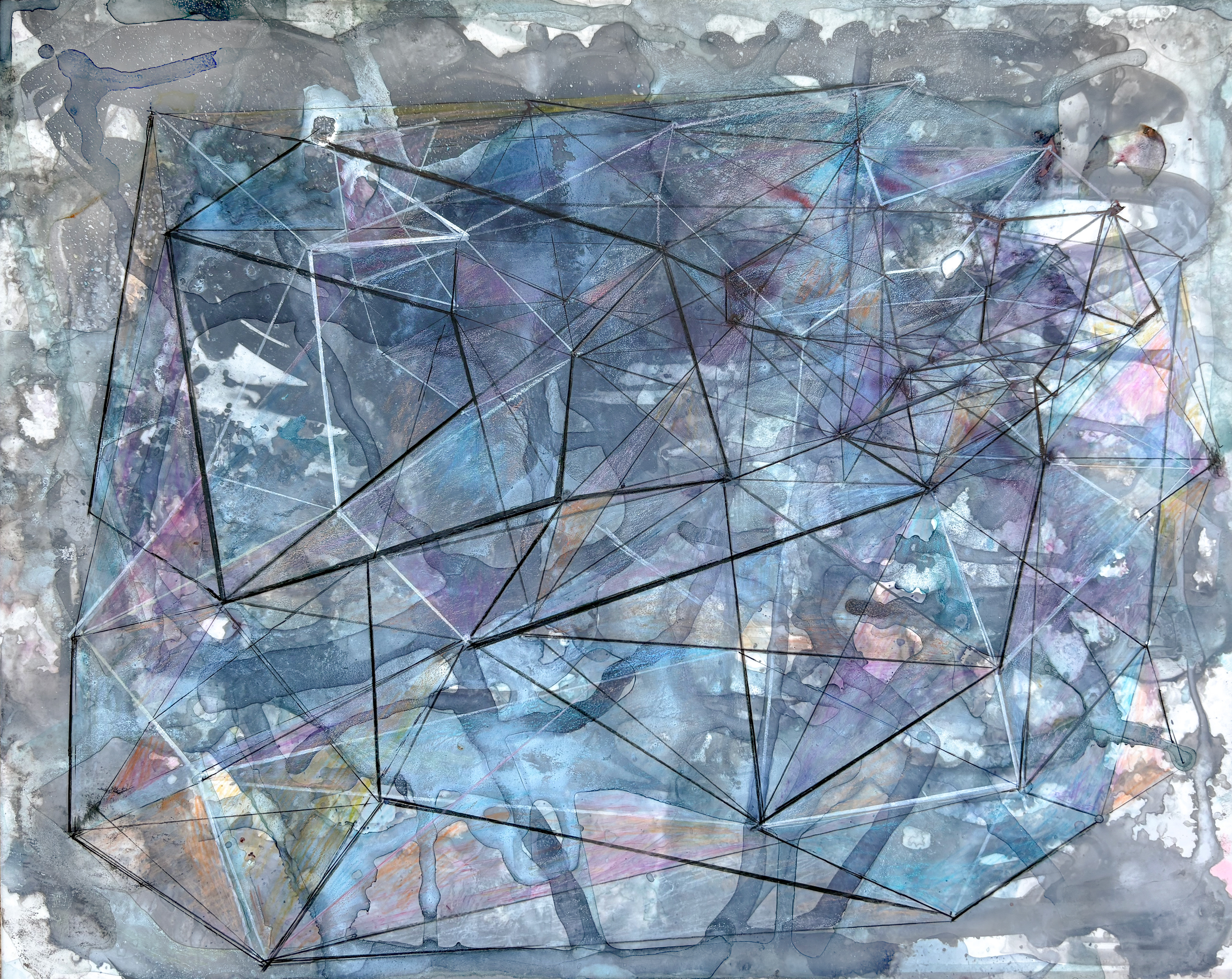 Conundrum, mixed media on paper, 14 x 11 inches, 2026