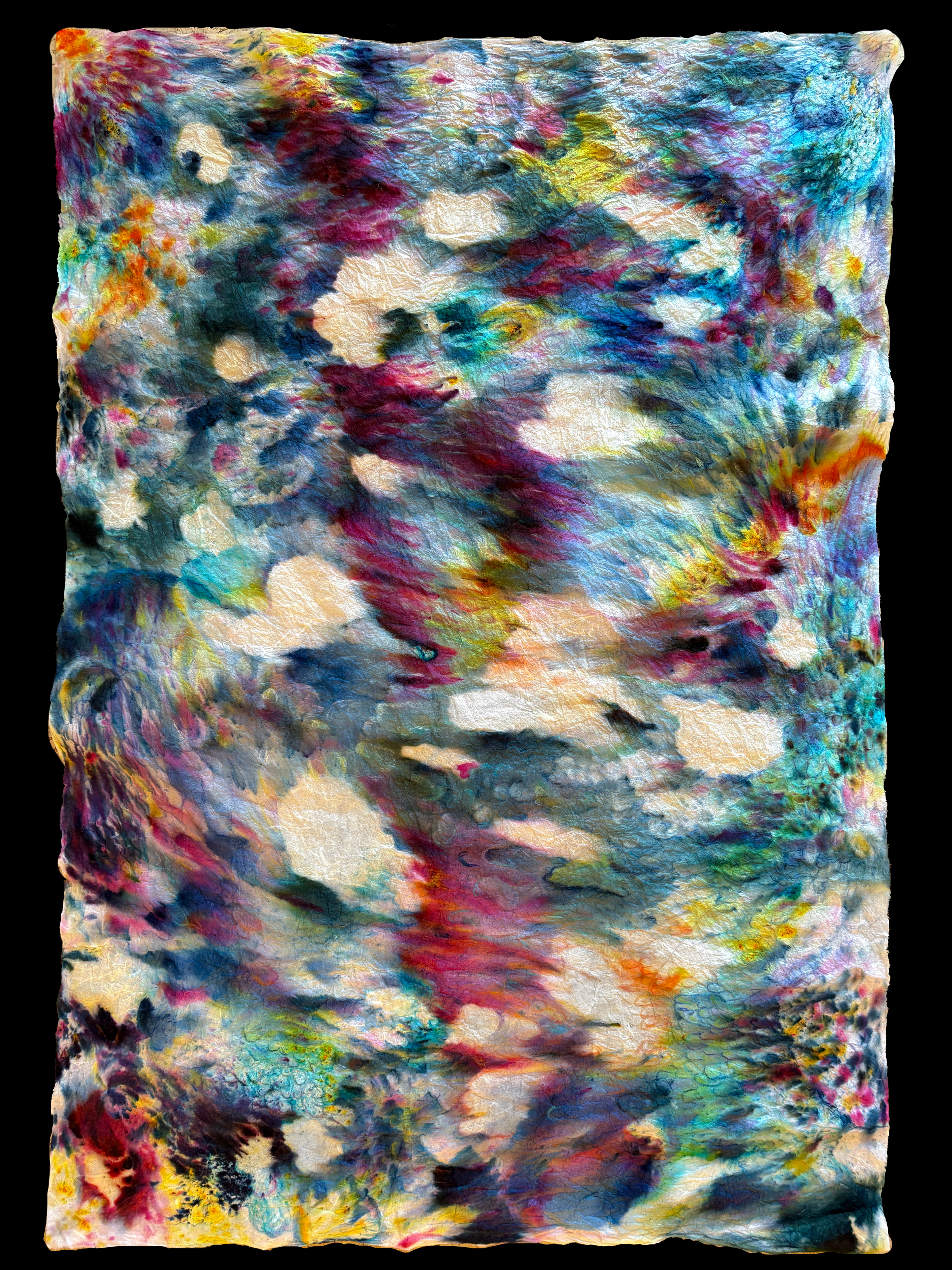 colored pencil, pastel, fiber reactive dye, 25x35 in, 2025