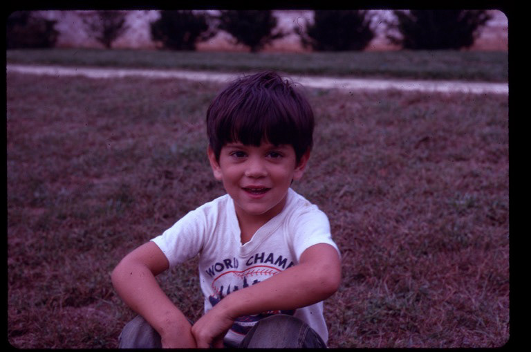 Portrait of a young New York Mets fan.