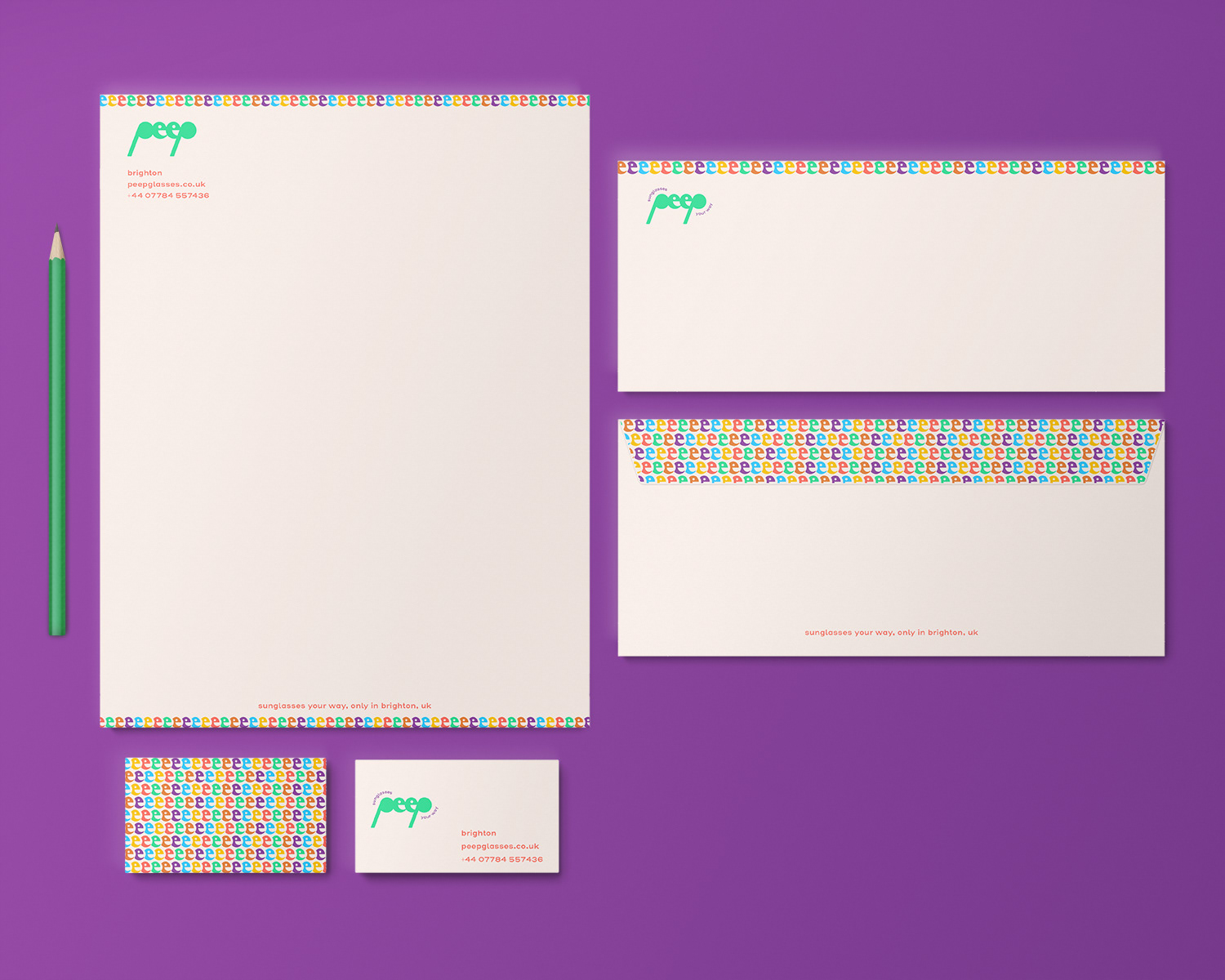 Letterhead, business card and envelope