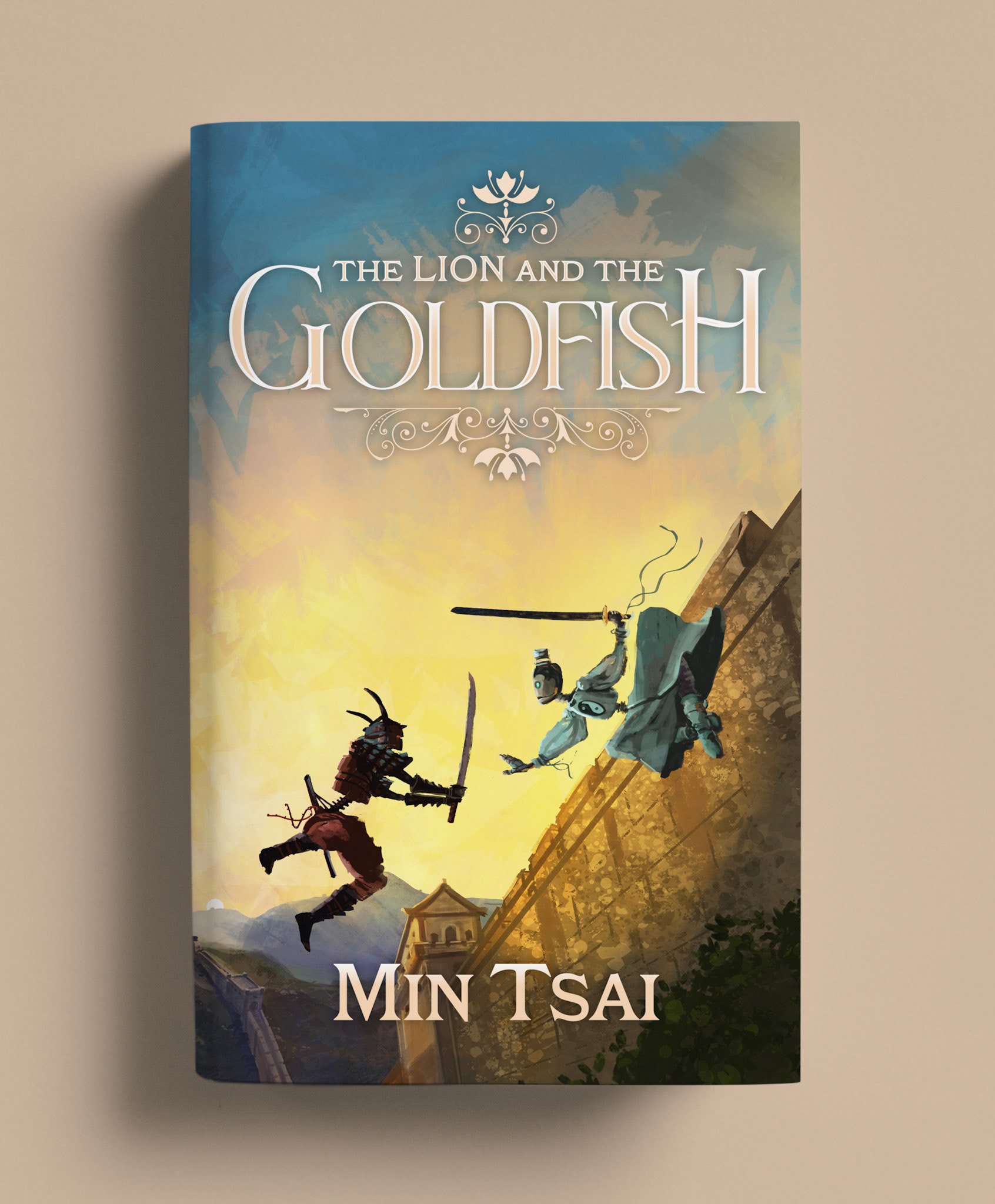 THE LION AND THE GOLDFISH ~ cover illustration & type design