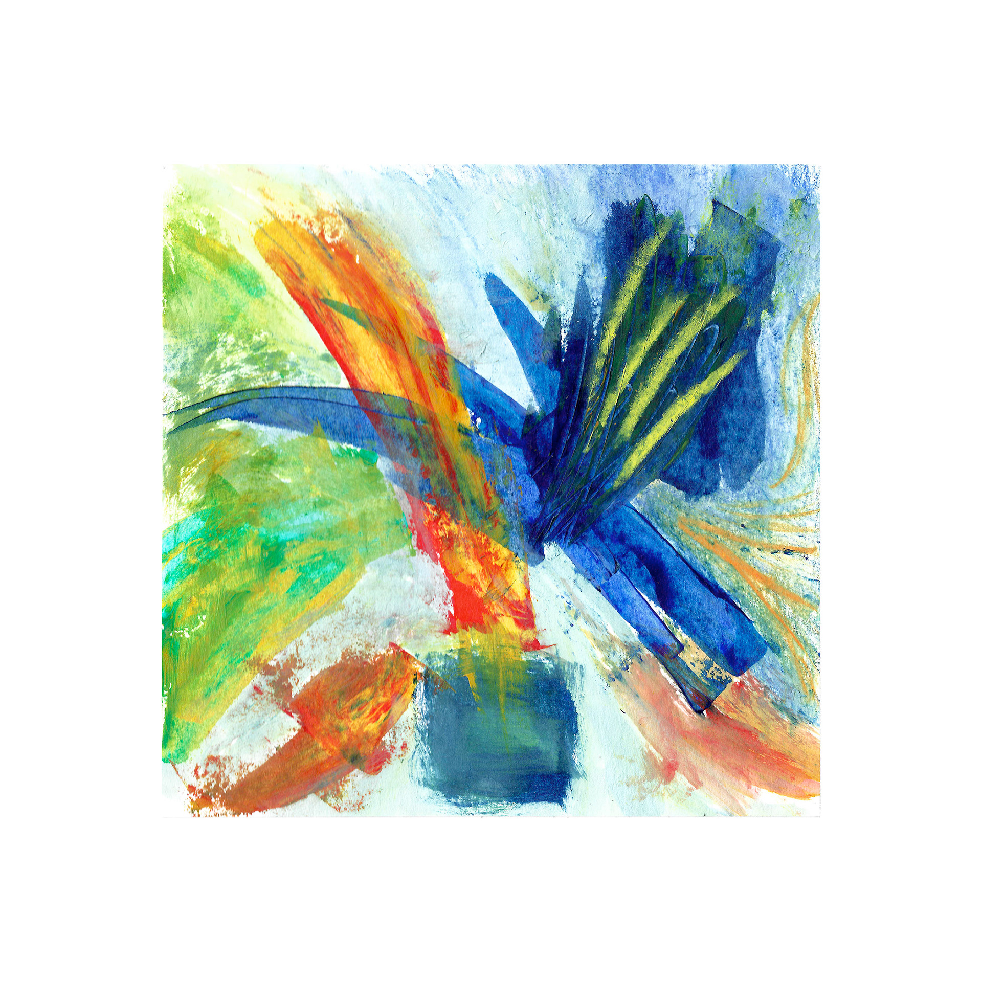 Breaking Through, 2024, acrylic on paper 7.25 x 7.25 inches
