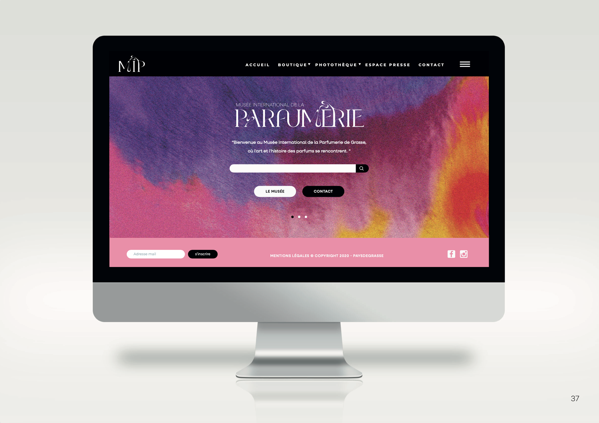 Maquette du site web