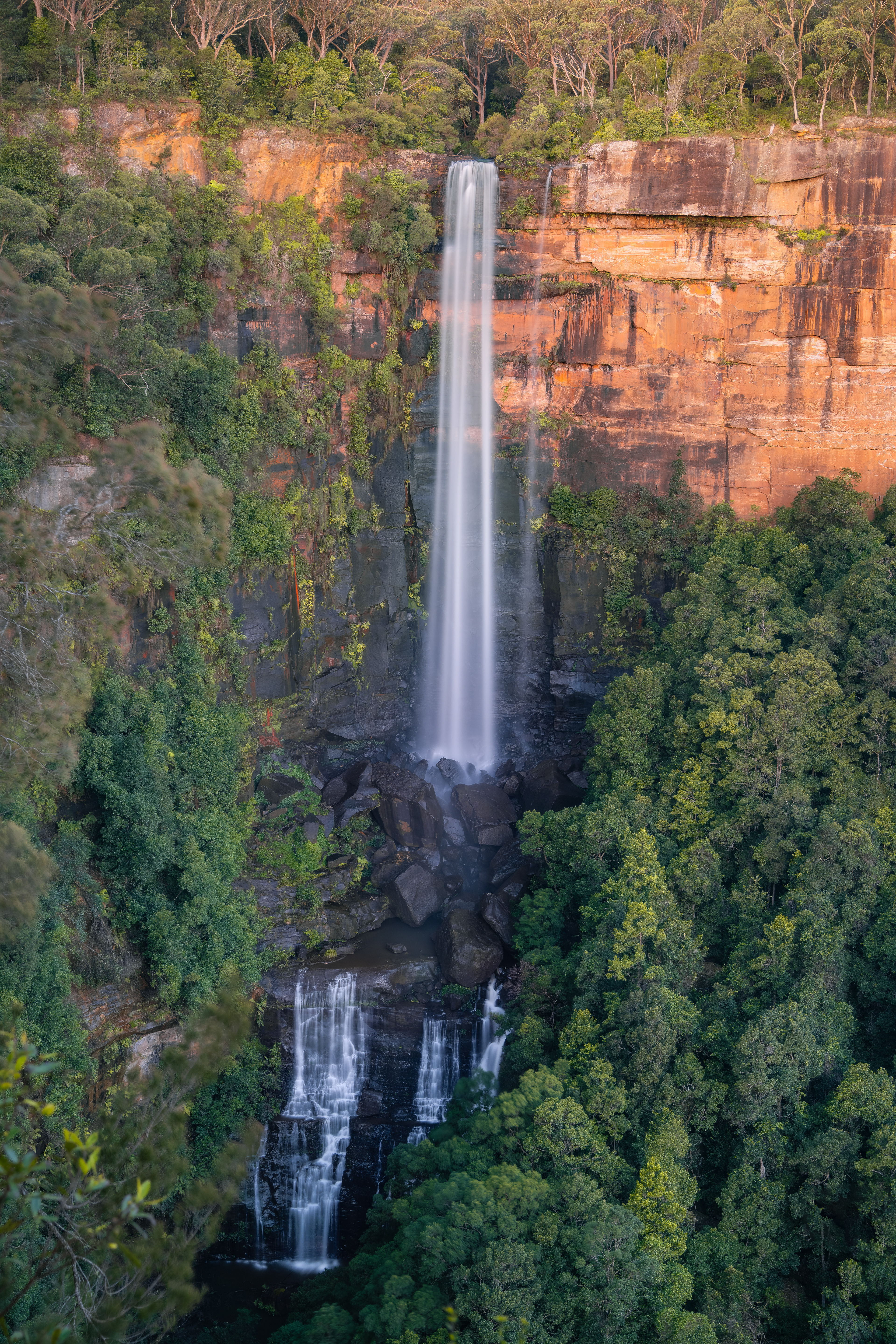 Dramatic view of Fitzroy Falls dropping into the valley at Morton National Park