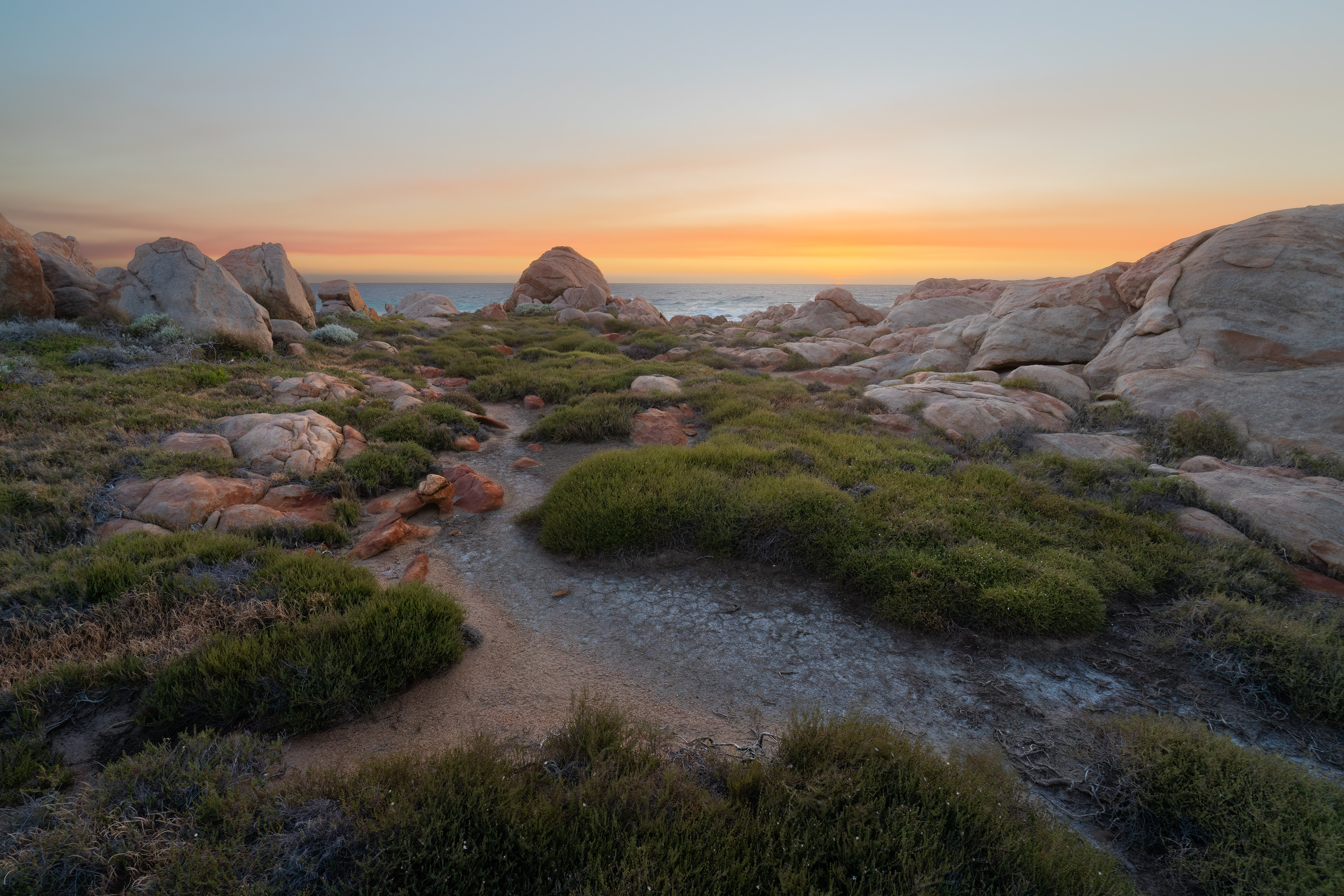 A sunset scene captured along the rugged Cape Naturaliste Coastline..