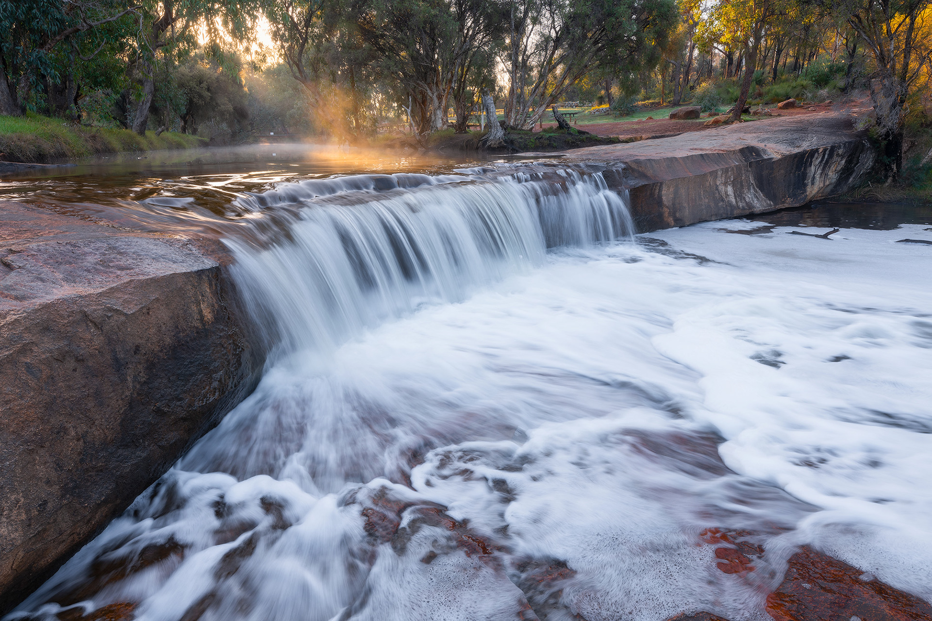 Noble Falls in the early morning.