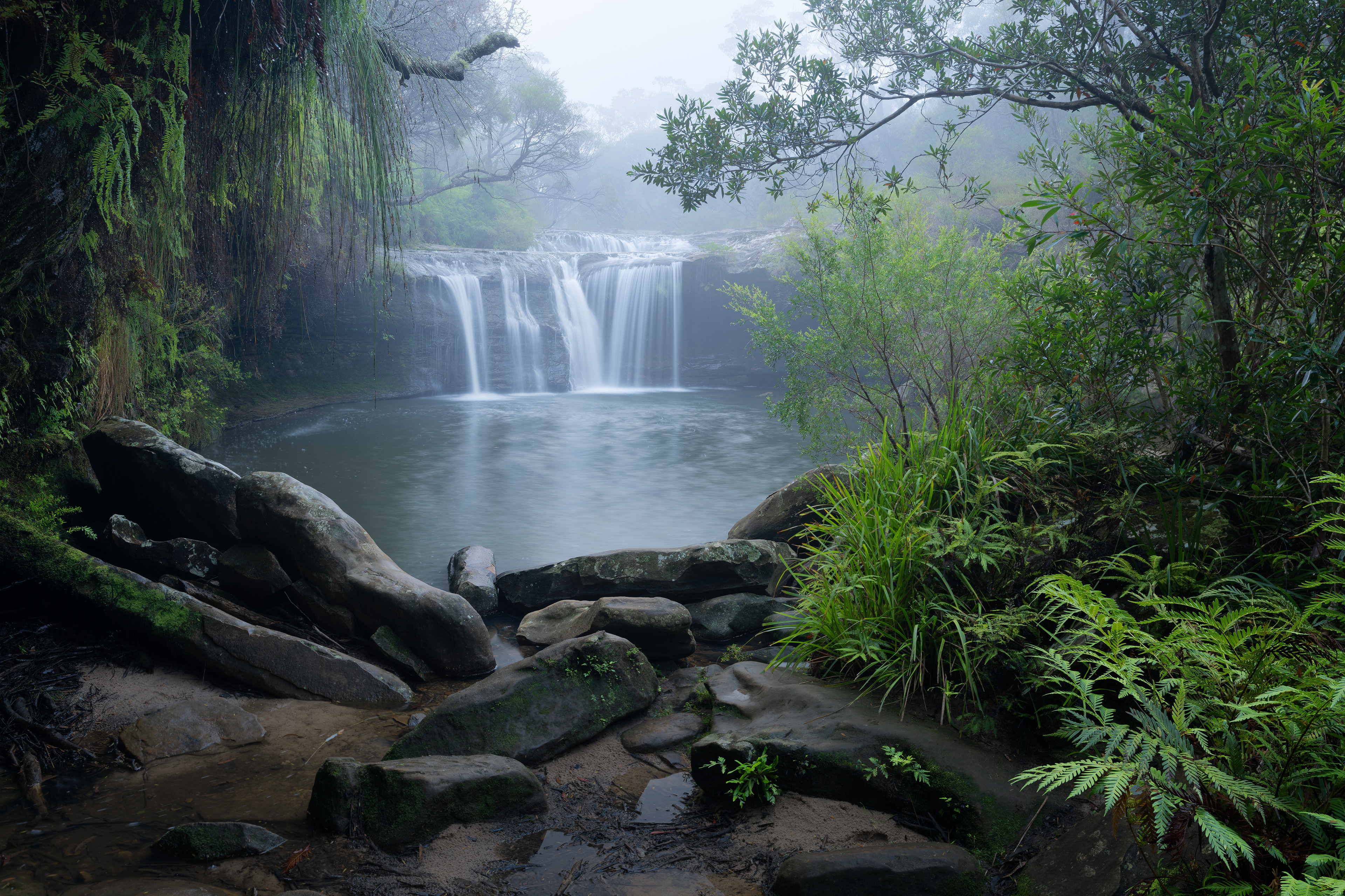 Dramatic view of Carrington Falls dropping into the Kangaroo Valley at Budderoo National Park