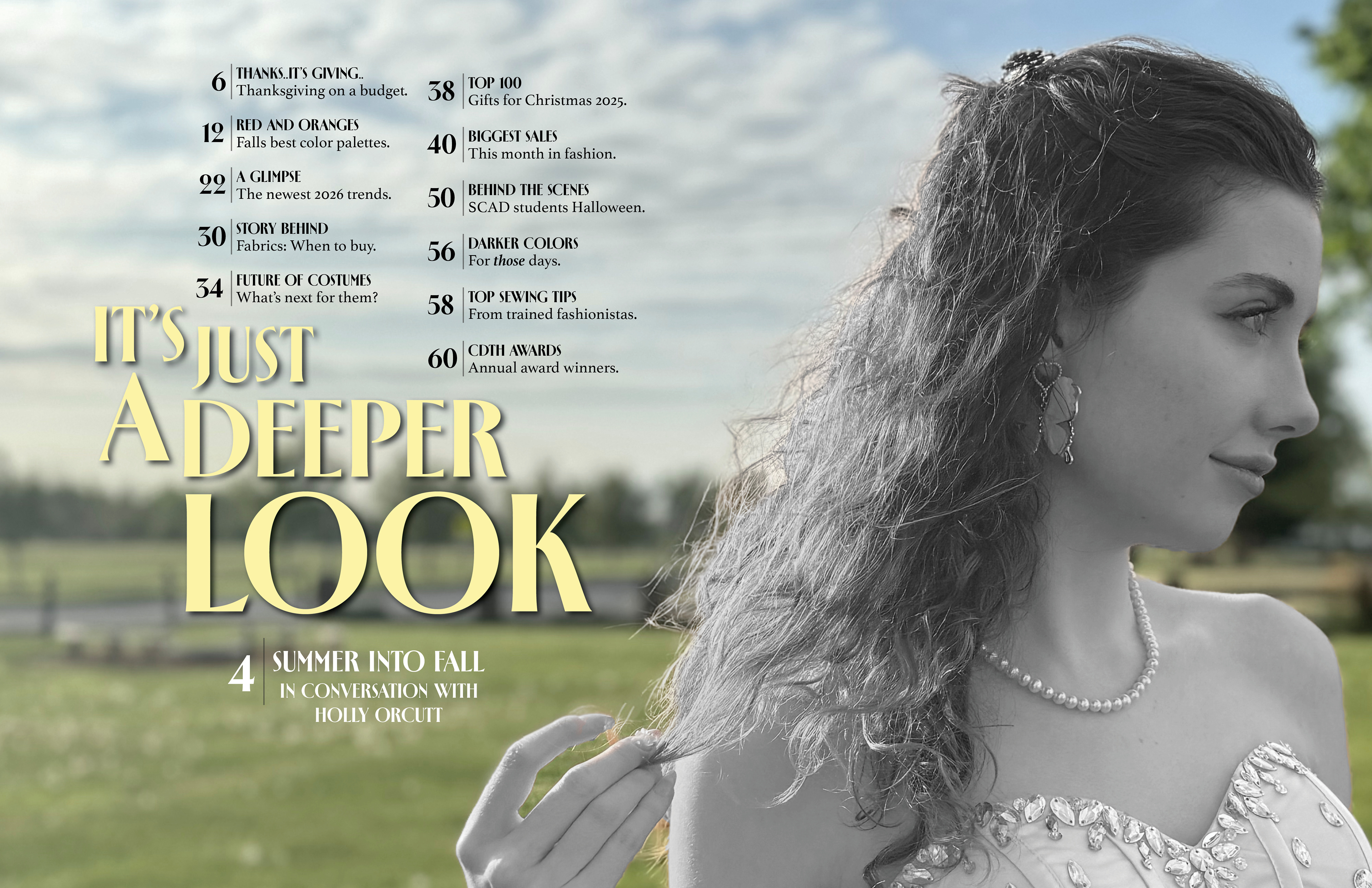 table of contents for my typography final magazine