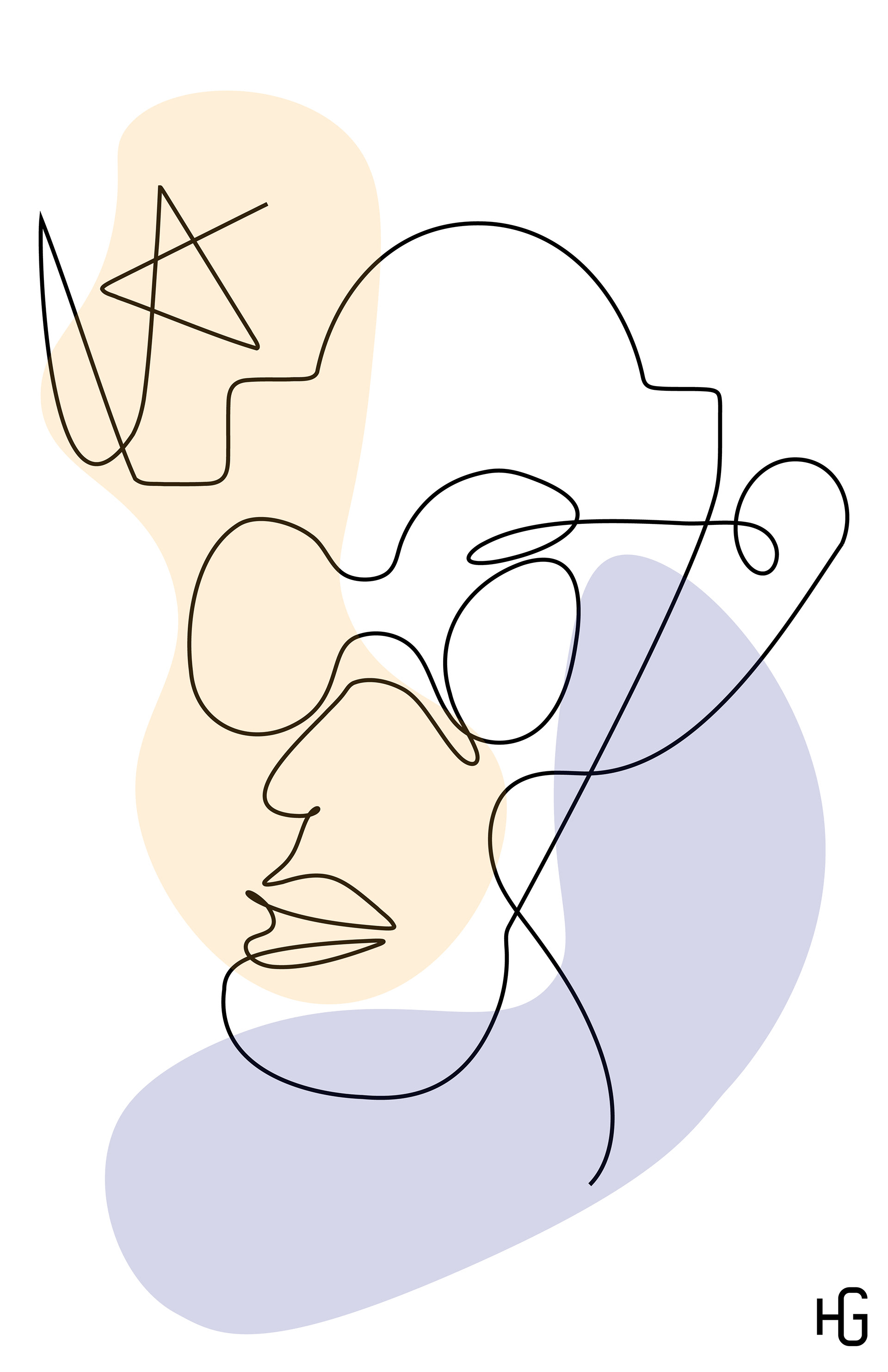 los angeles one line drawing