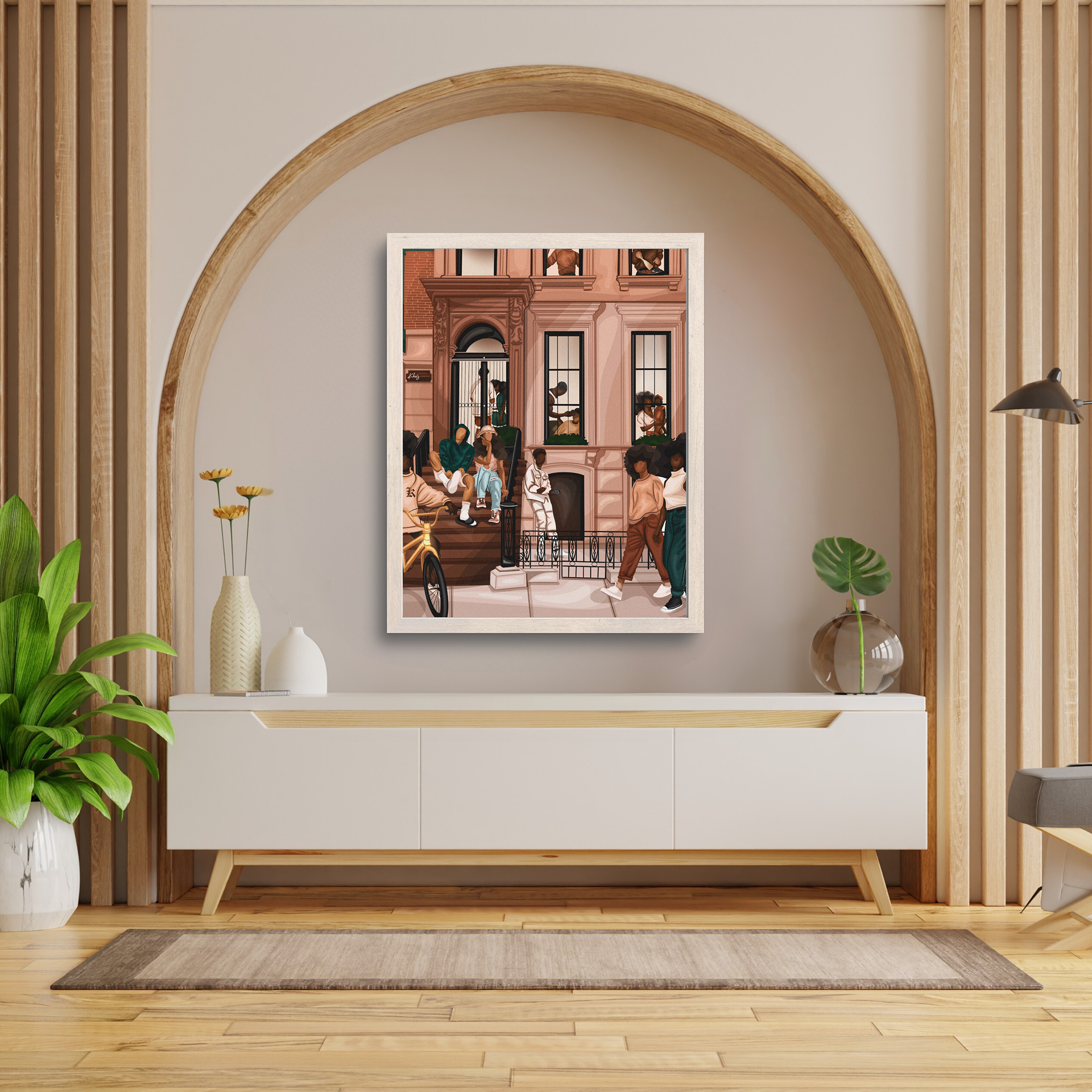 Community Framed Print in Lobby Space