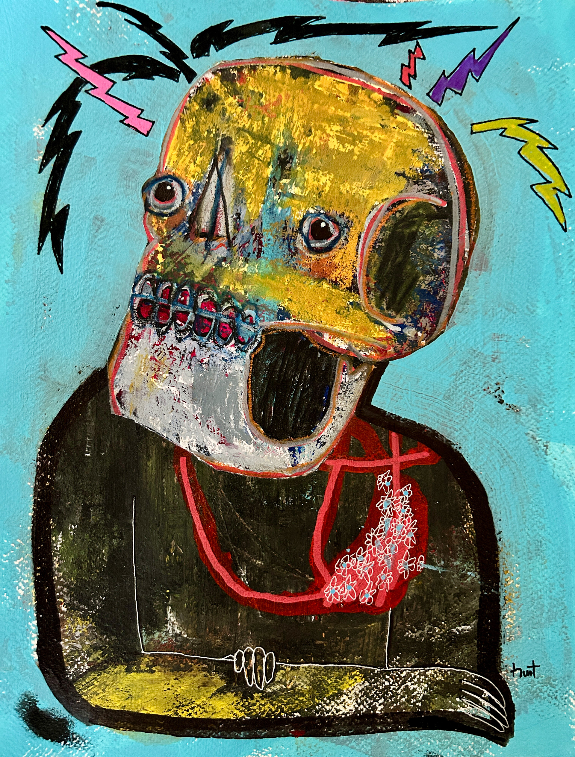 HIgh School Photo Acrylic on paper 11 x 14 inches