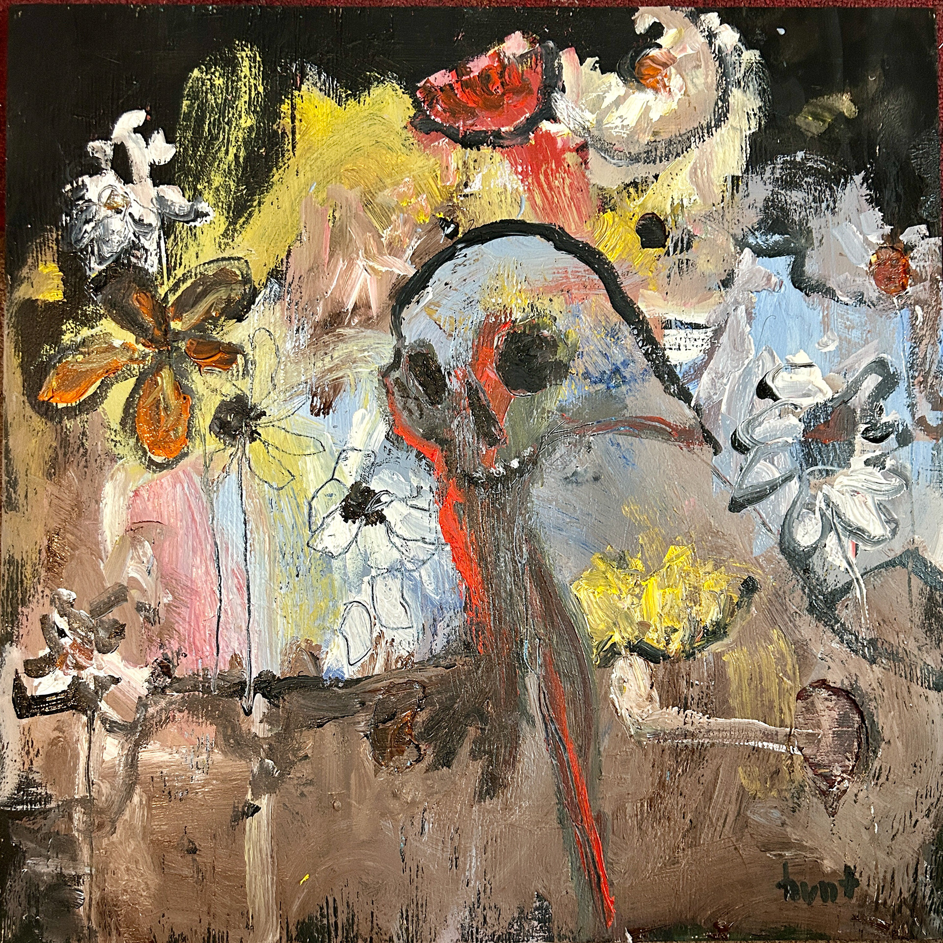 Night Garden Acrylic on Wood 24 x 24 inches