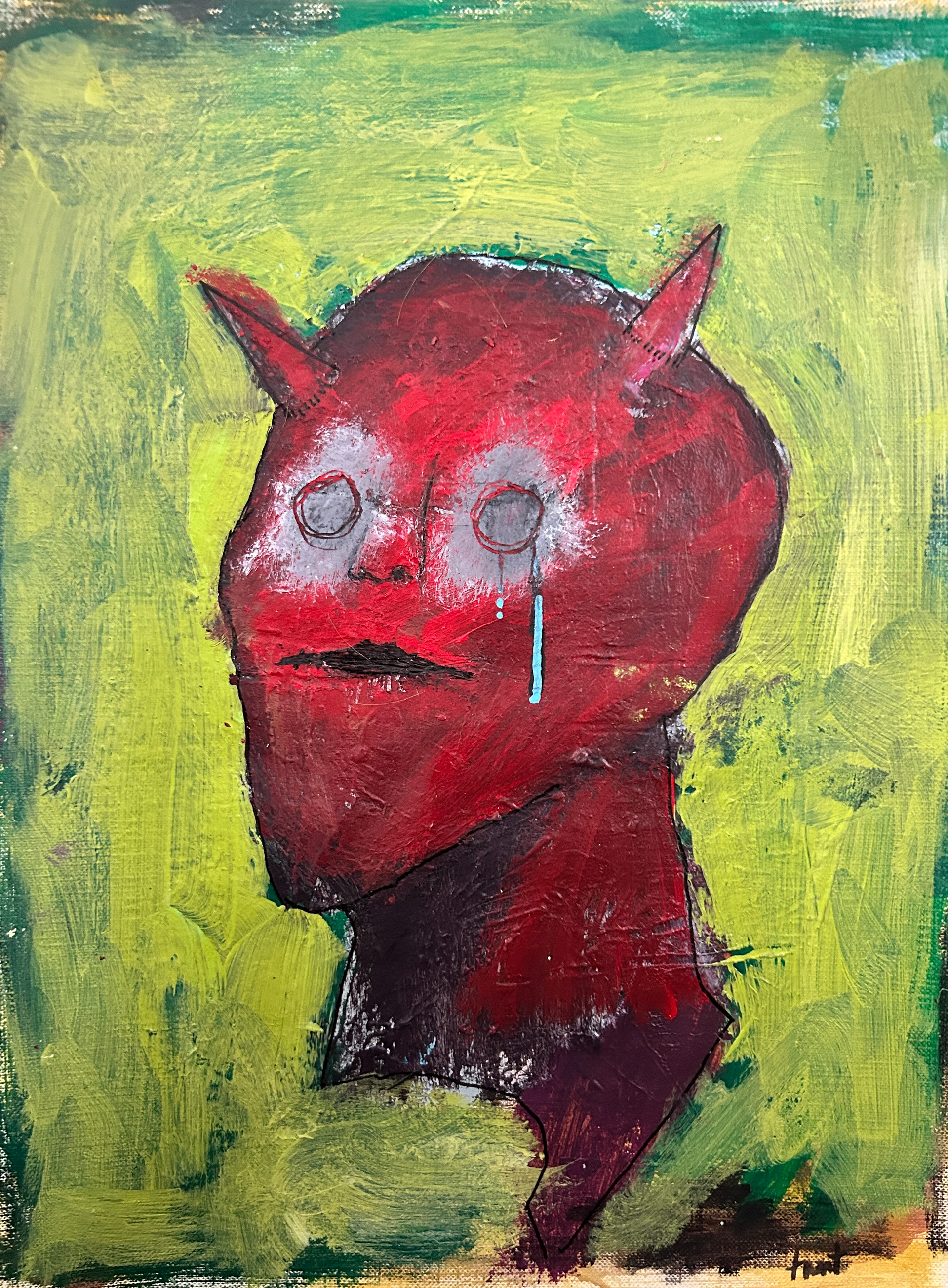 Please Take My Eyes So I Can No Longer See the World Burn / Acyrlic on Paper / 9 x 12 inches