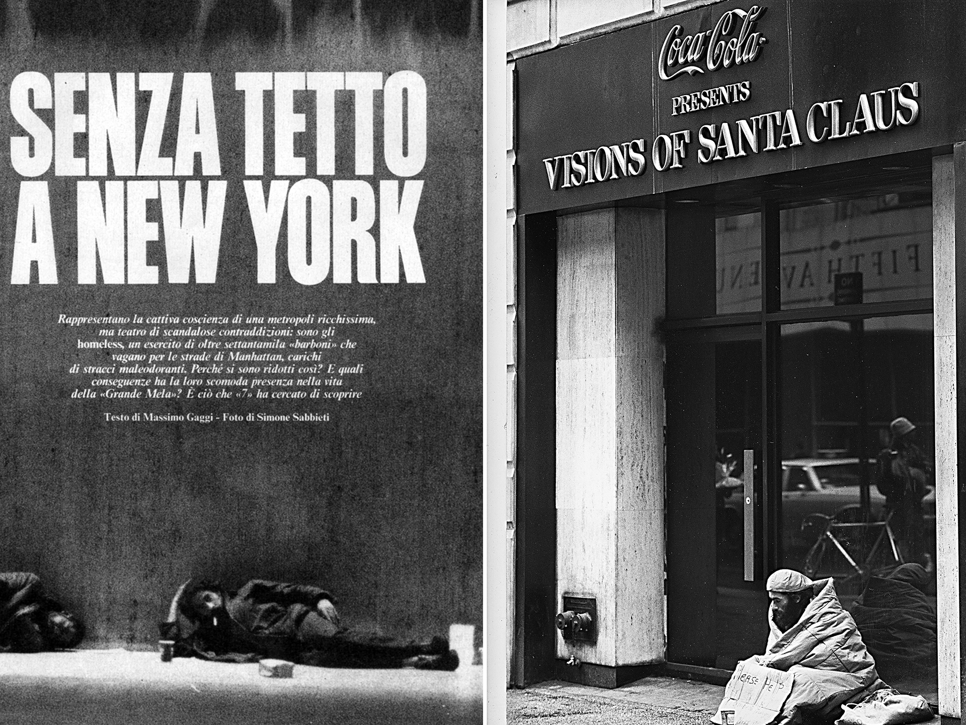 "HOMELESS IN NEW YORK" - REPORTAGE FOR 7 MAGAZINE - 1990