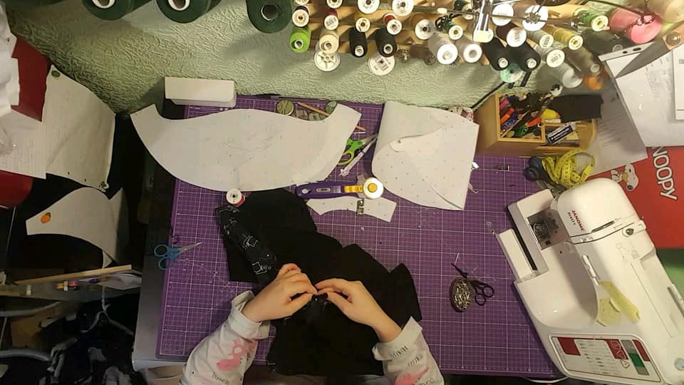Final Garment: Tacking the sleeve head on to the armhole