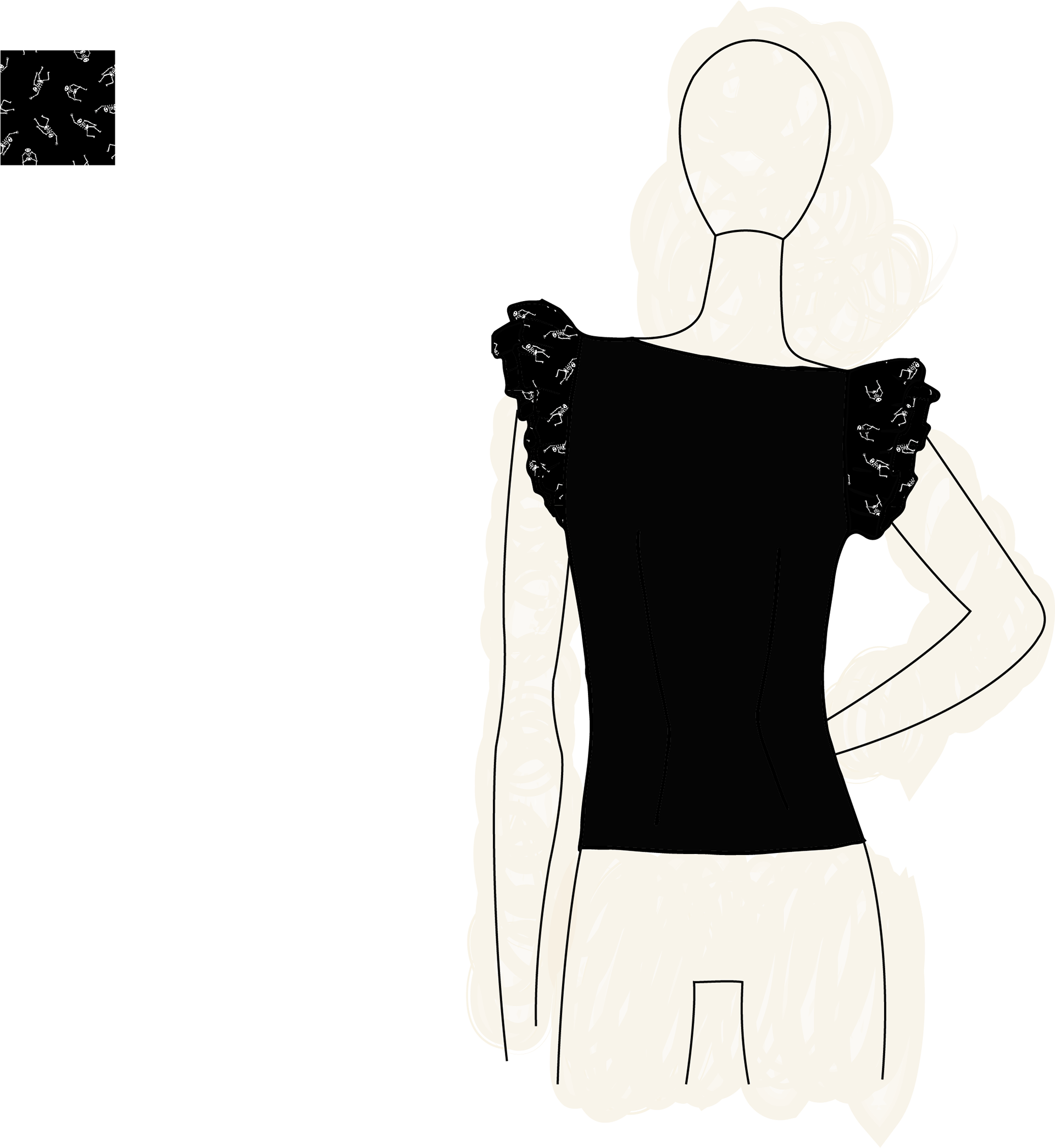 Design Sketching, back, coloured