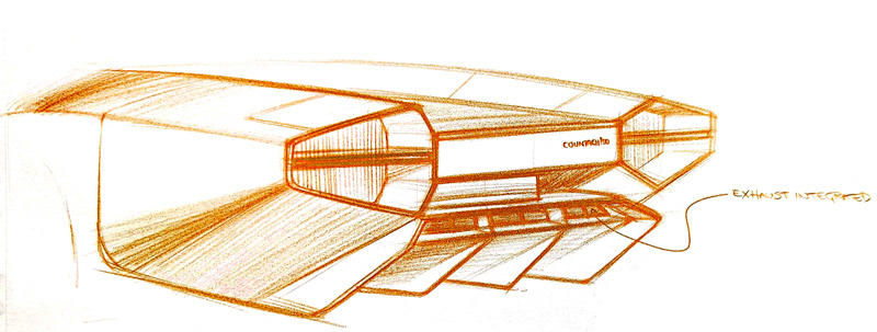 The exhaust is integrated in the diffuser