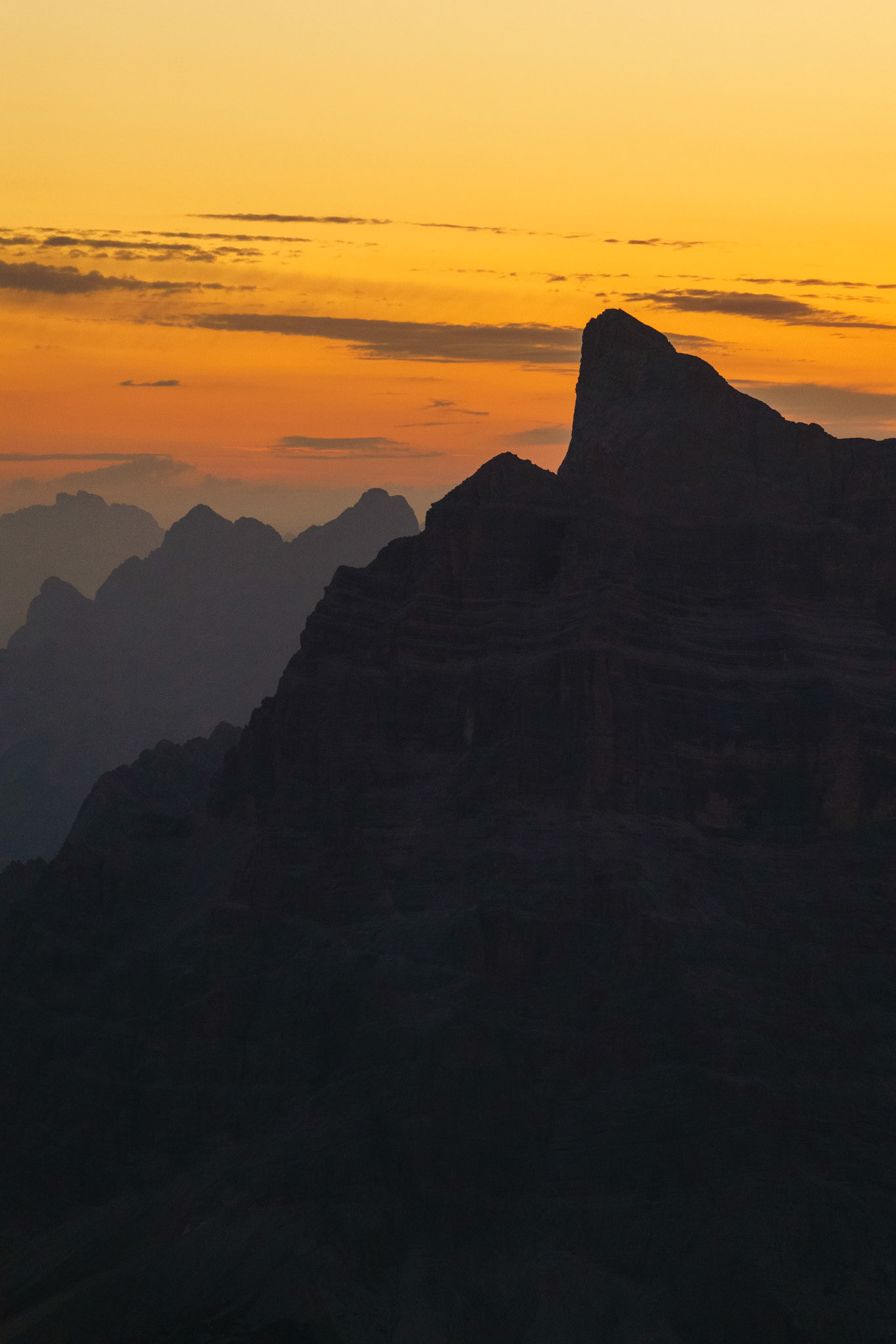 A sunrise from the top of the Monte Civetta, Dolomites