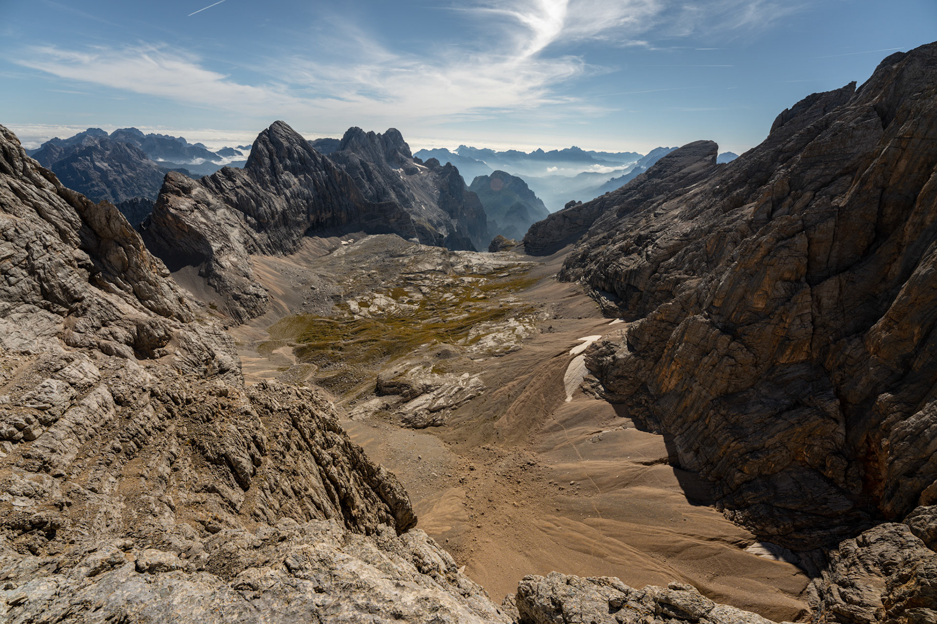 Looking at Van delle Sasse, in the heart of Monte Civetta