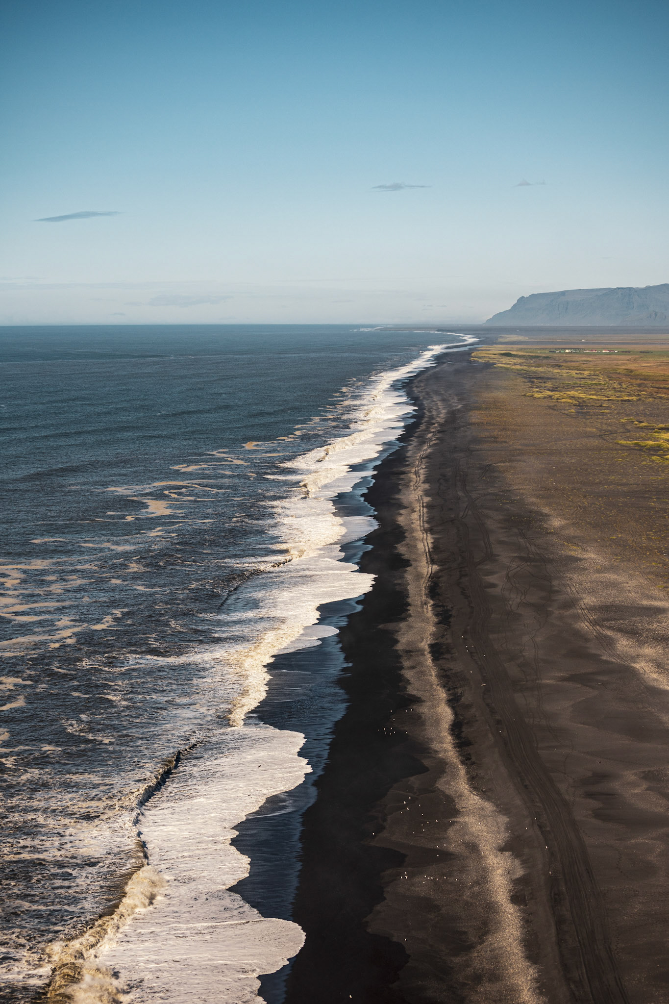 View of the black beach from Dyrholaey, Iceland
