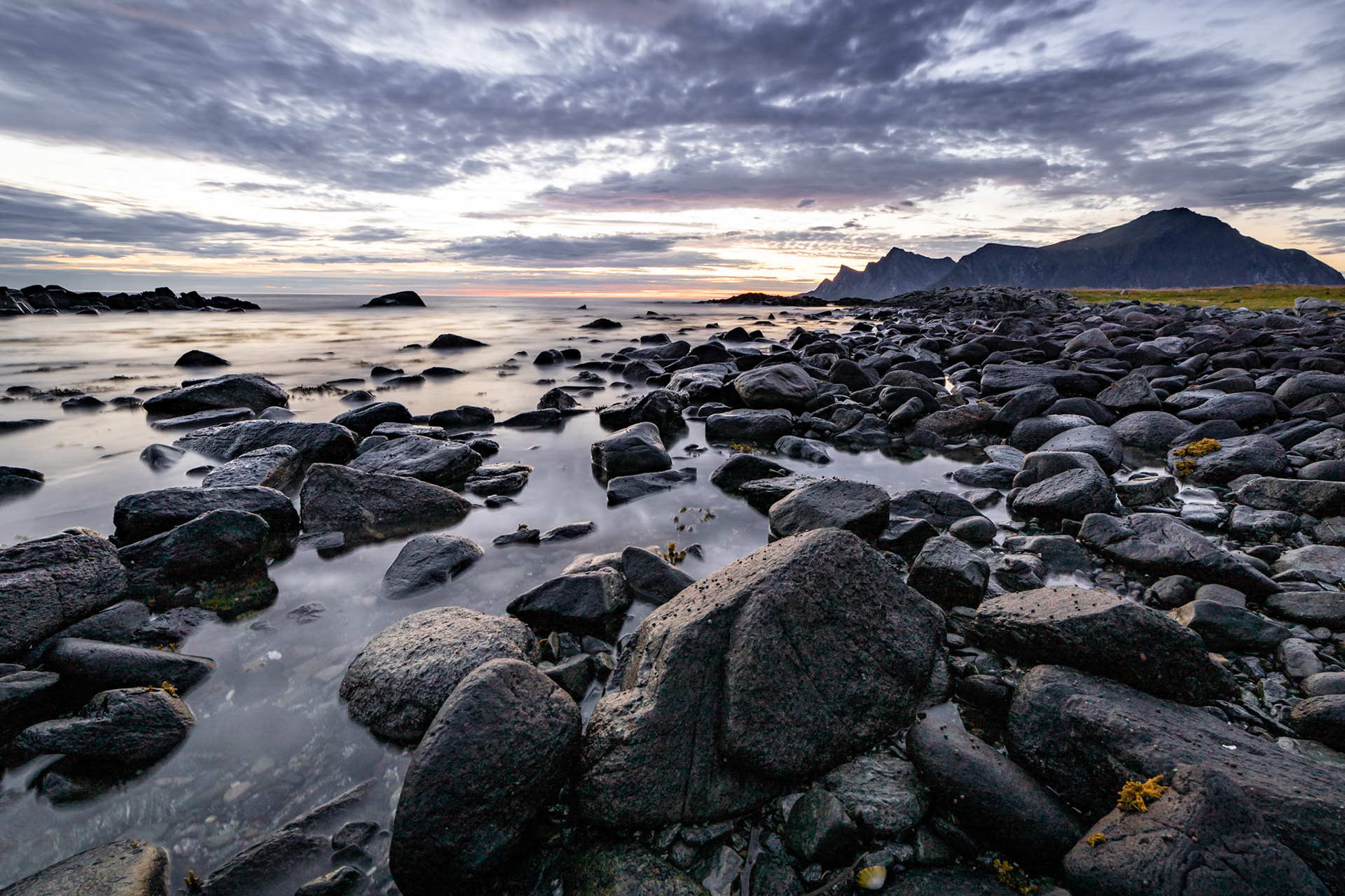 A long exposure on the Norwegian Sea, north of the Lofoten Islands