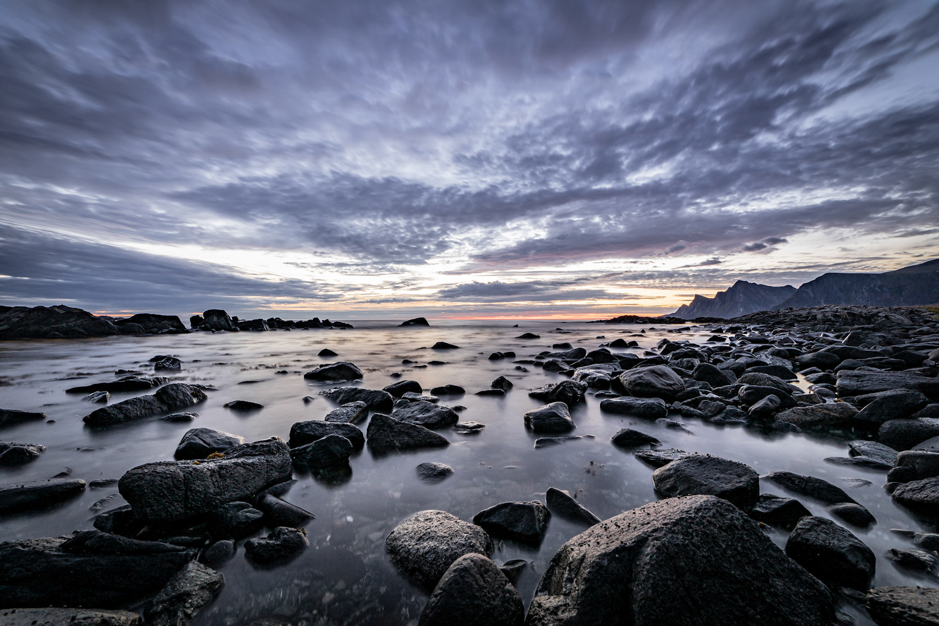 A long exposure on the Norwegian Sea, north of the Lofoten Islands
