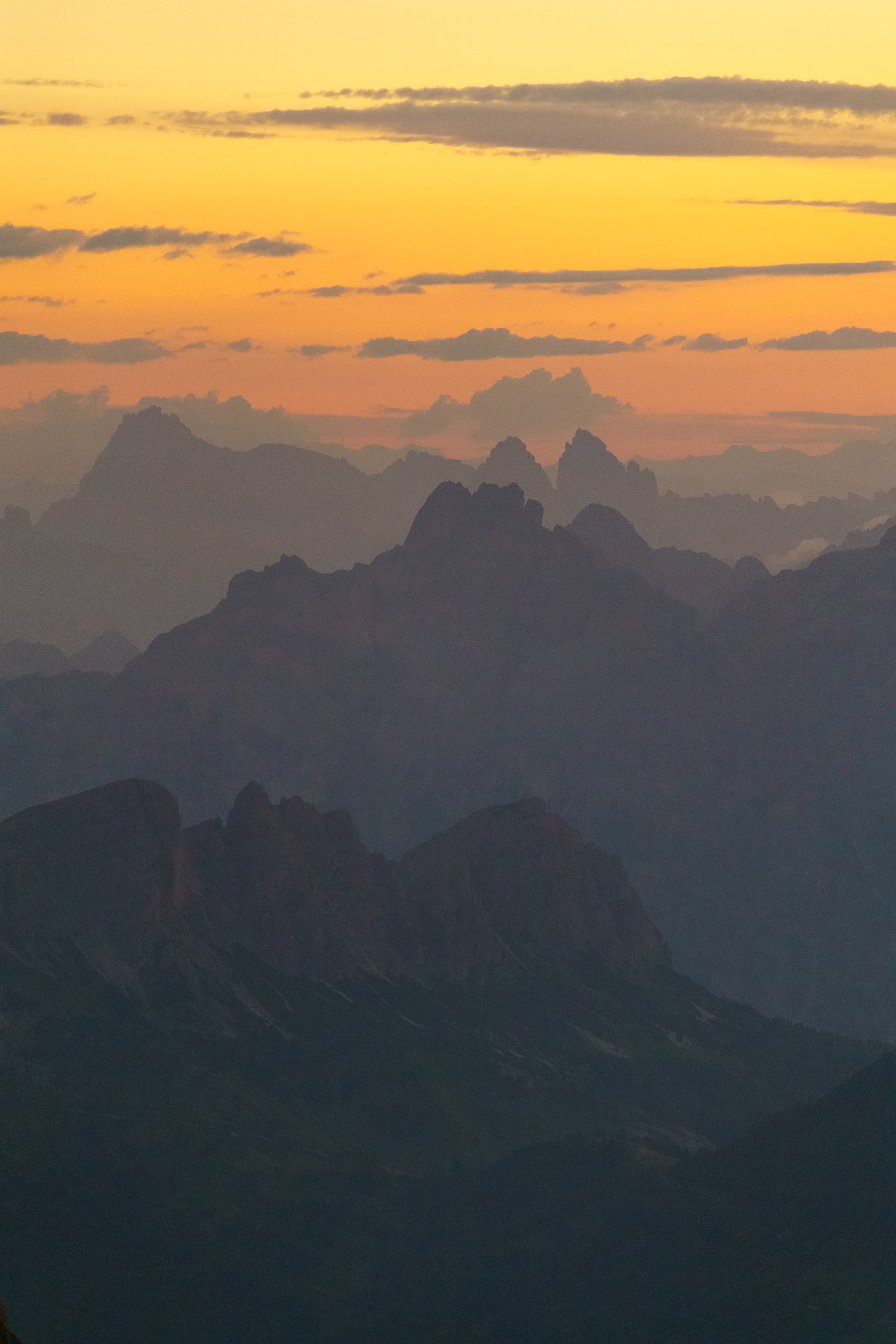A sunrise from the top of the Monte Civetta, Dolomites