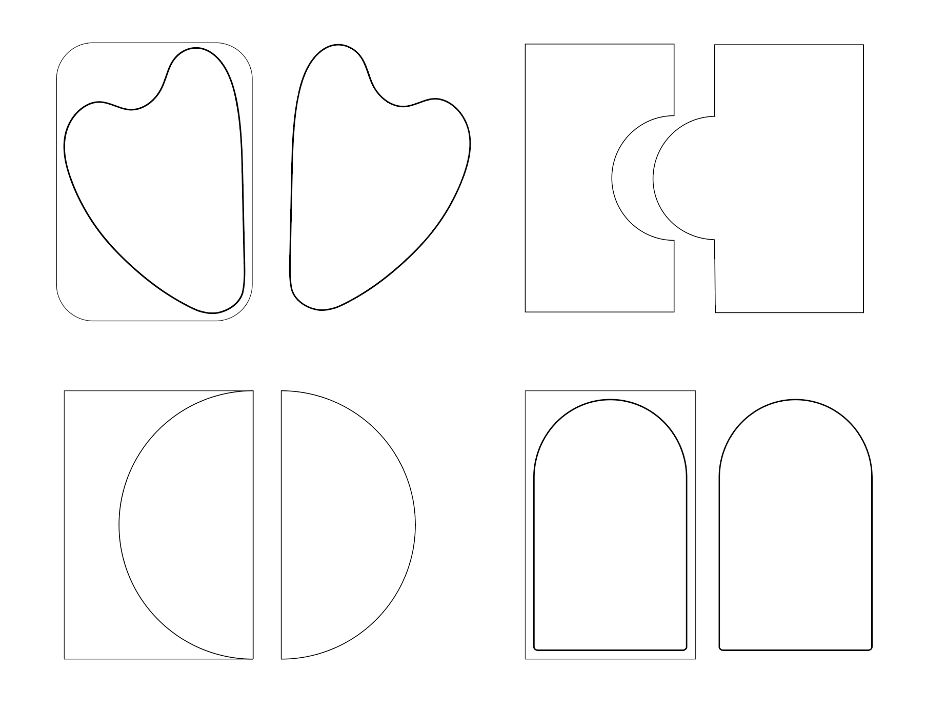 CONCEPT FOR CARD SHAPES - ORGANIC FORMS MIRRORING THE ARCHITECTURE NATURE OF THE SET DESIGN