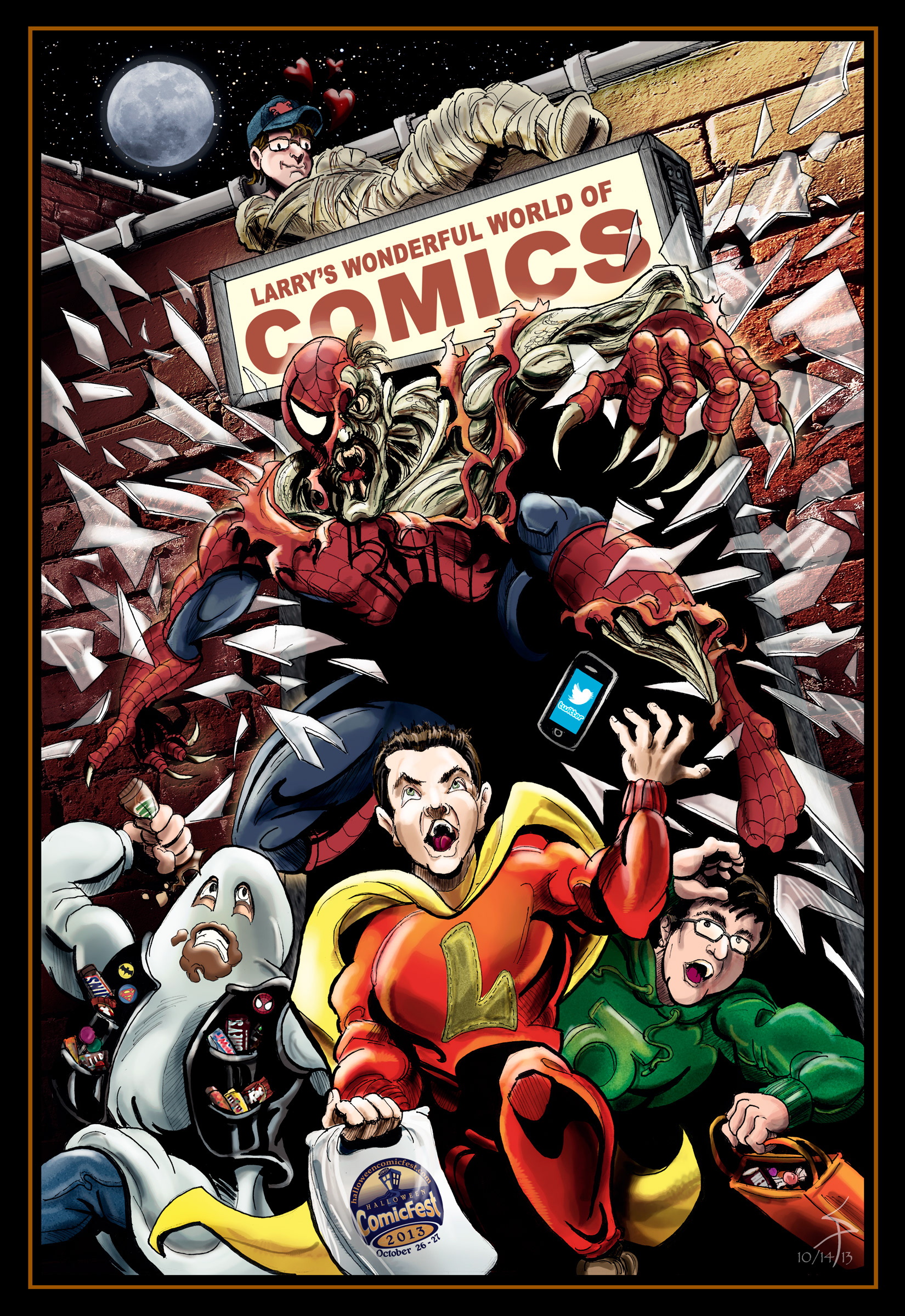 Promotional piece for Halloween ComicFest at Larry's Comics
