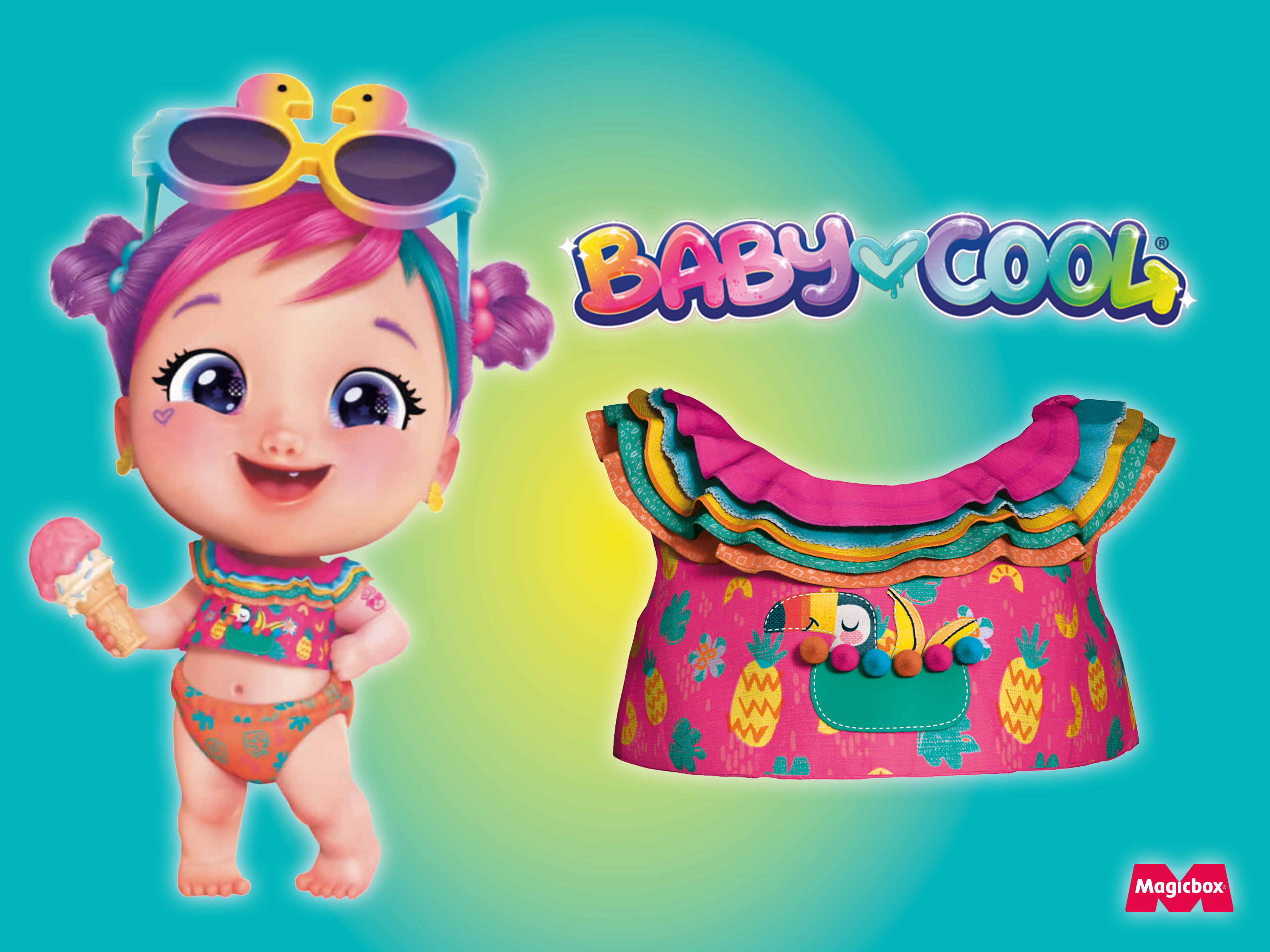 ✨ BABYCOOL Mini Mia 3D outfit. 🙏🏼 Doll made by all Baby Cool Team members. ✍🏼 What did I work on? - 3D models of the clothes and accesories using Marvelous Designer and ZBrush. - Cloth posing for final renders. © 2023 Magic Box Toys. All rights reserved.
