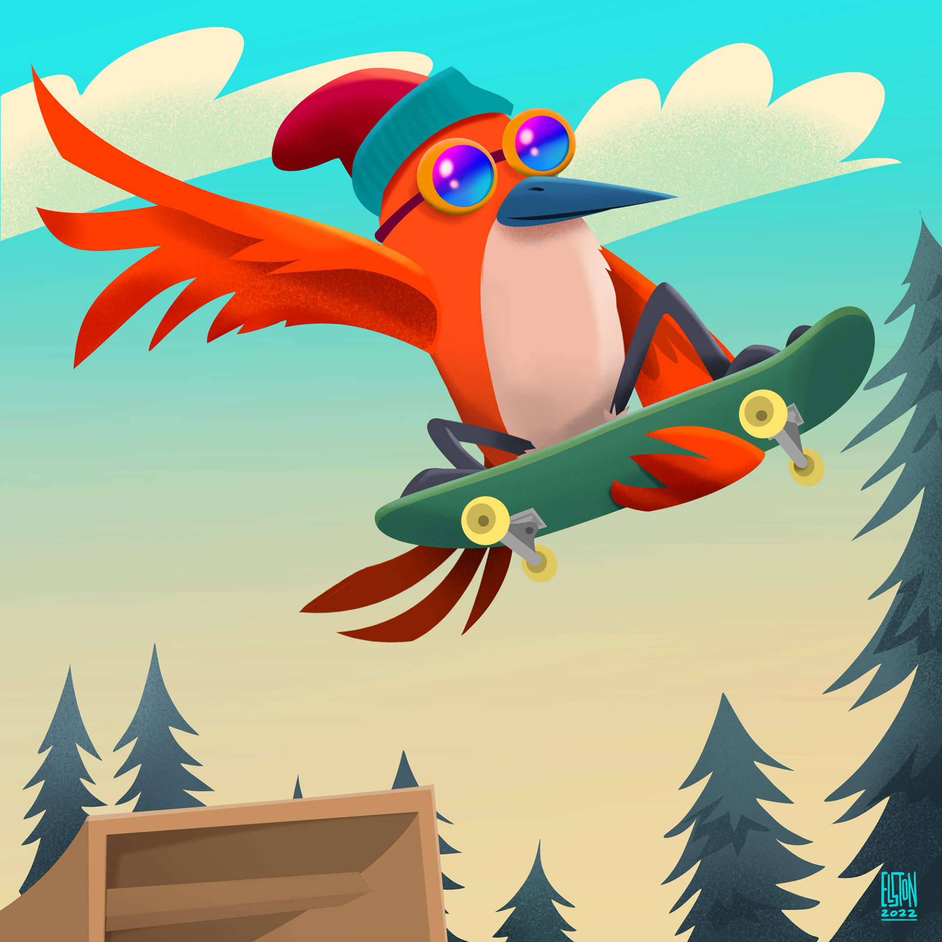 skating bird