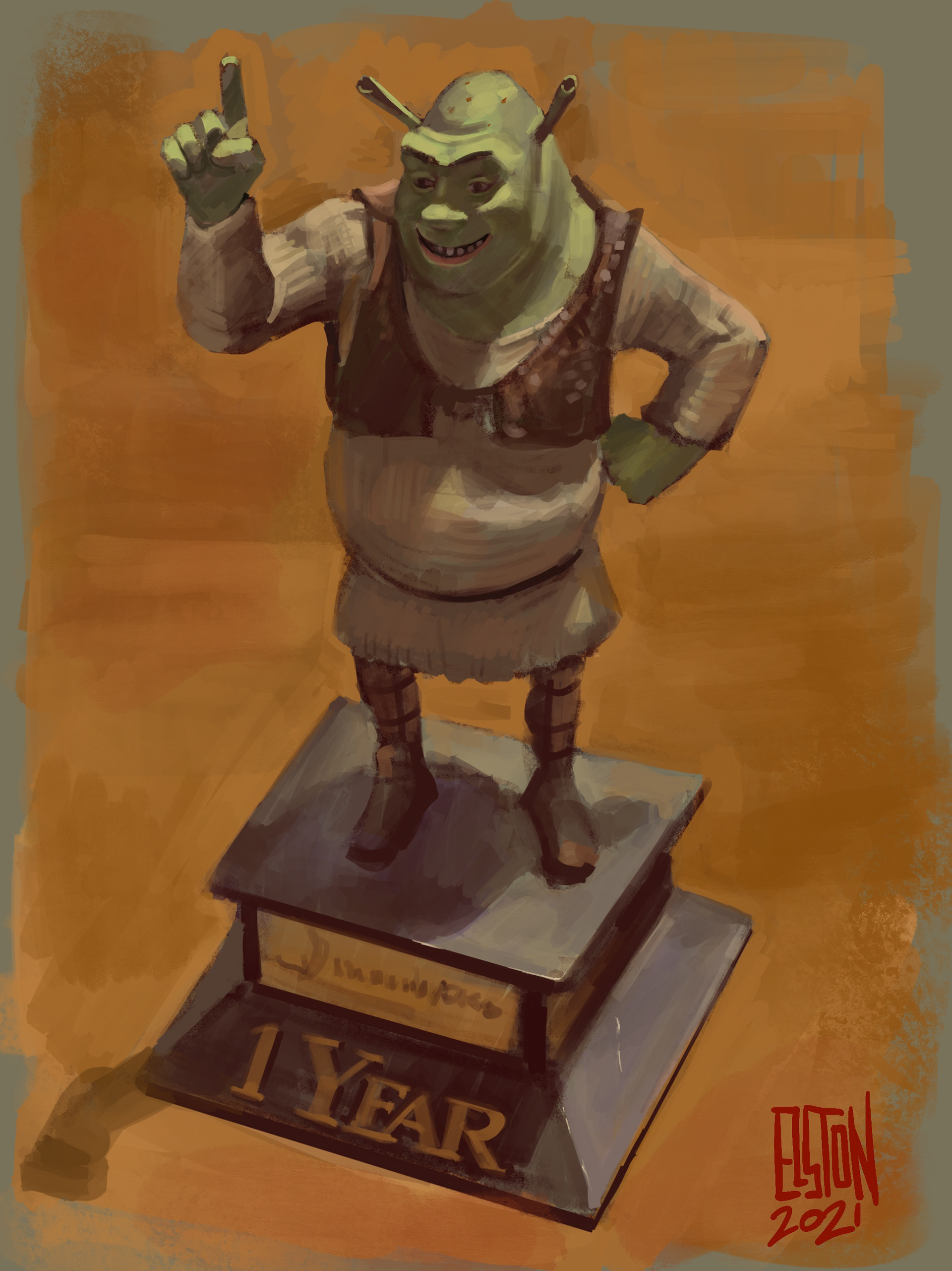 DreamWorks 1 year anniversary Shrek Statue