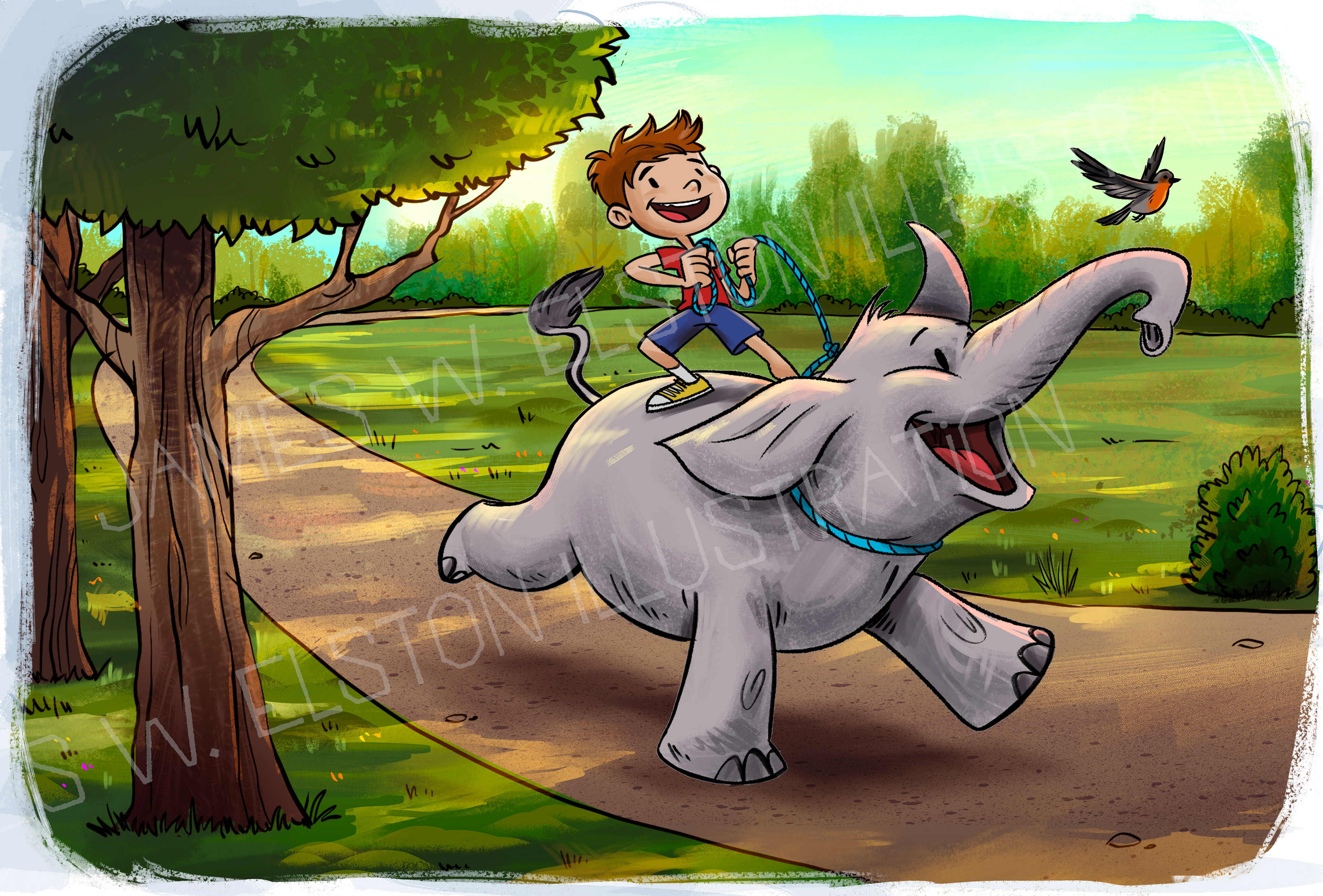 page from Elephant Children's book by Aaron Telck