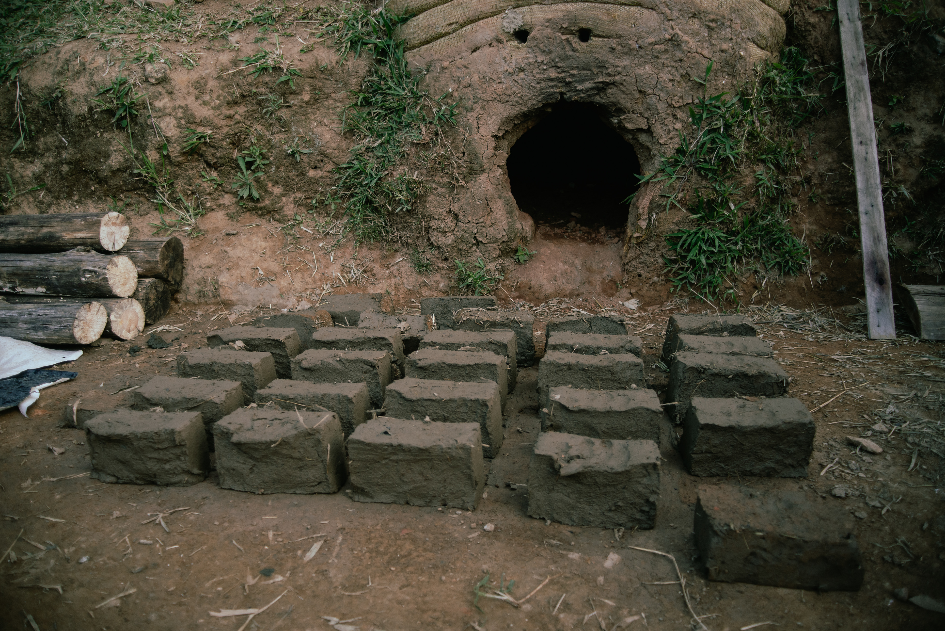 tijolos de barro antes de irem pro forno