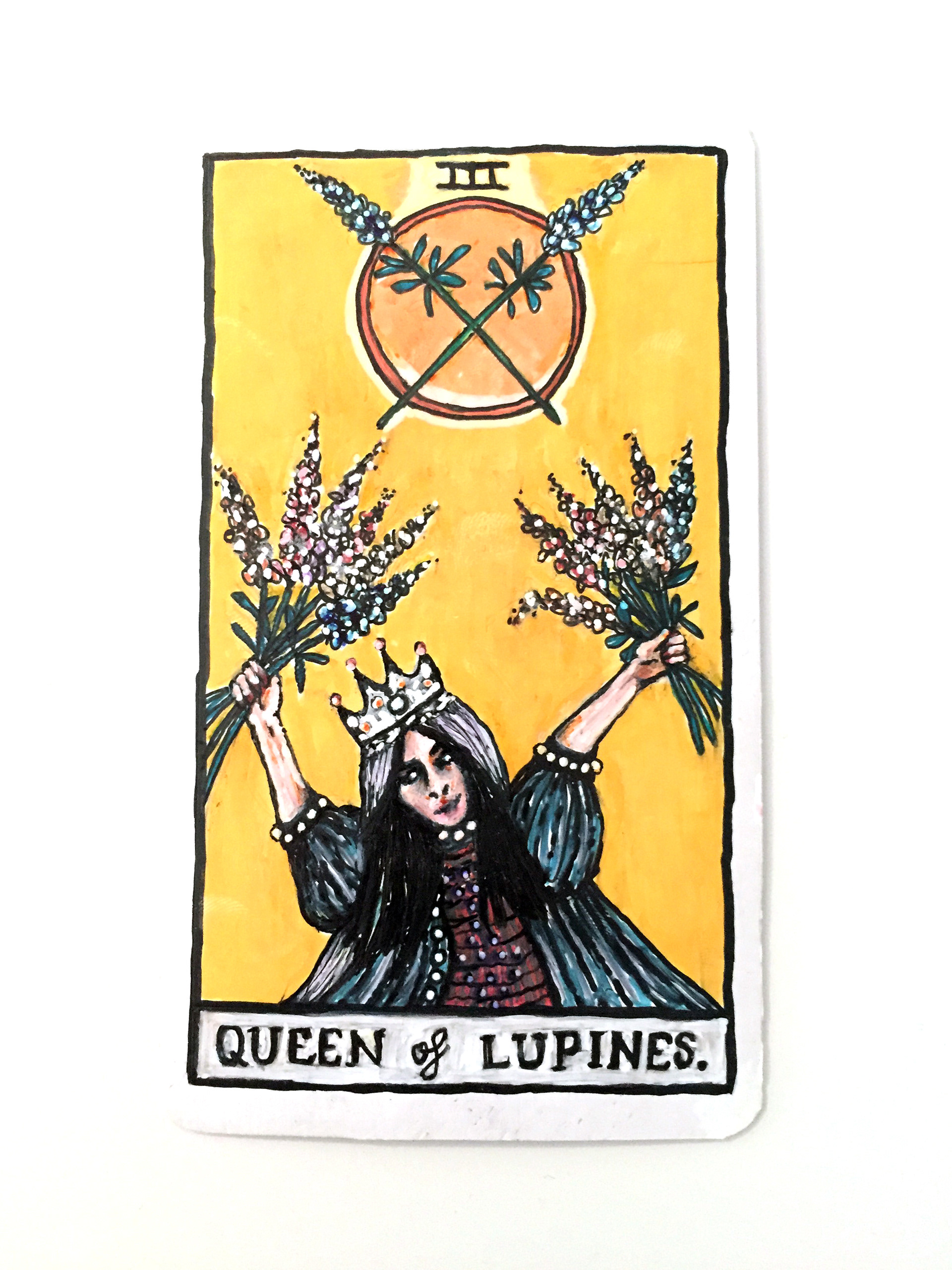 Lupin lady, tarotkort, en del av projektet 'the Woodland Circle'.