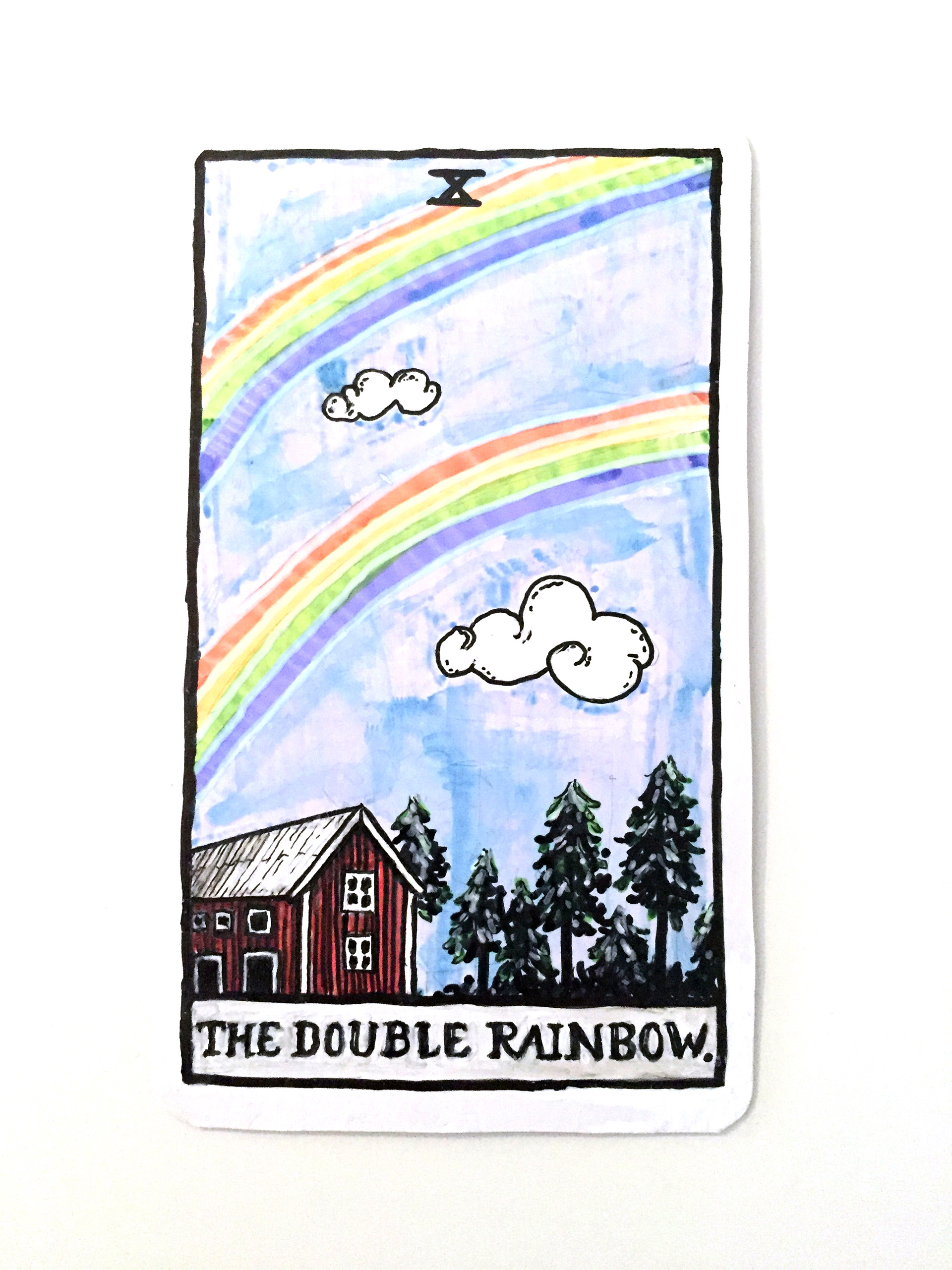 Doubble rinbow, tarotkort, en del av projektet 'the Woodland Circle'.