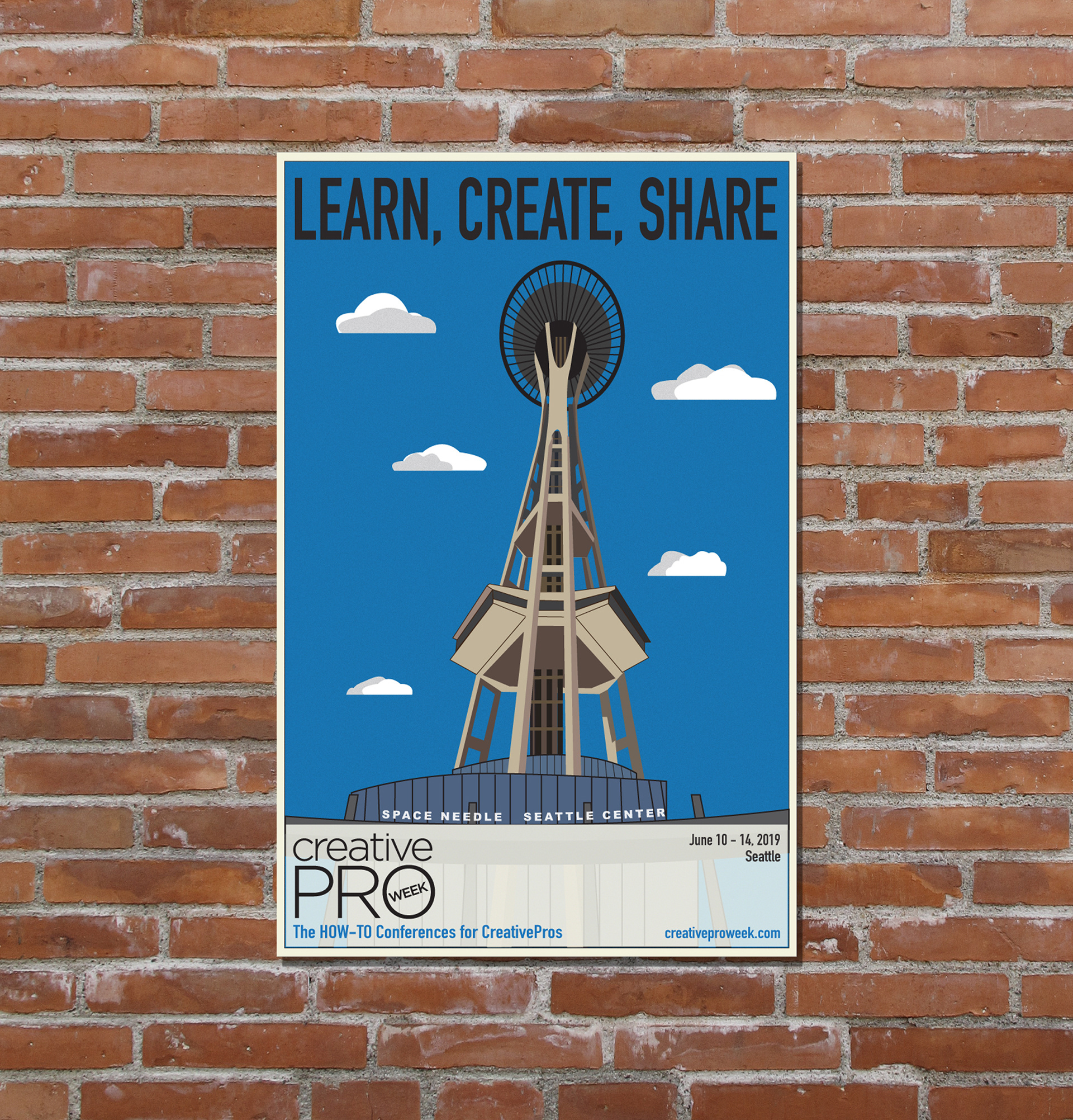 creativepro week retro poster illustrator indesign